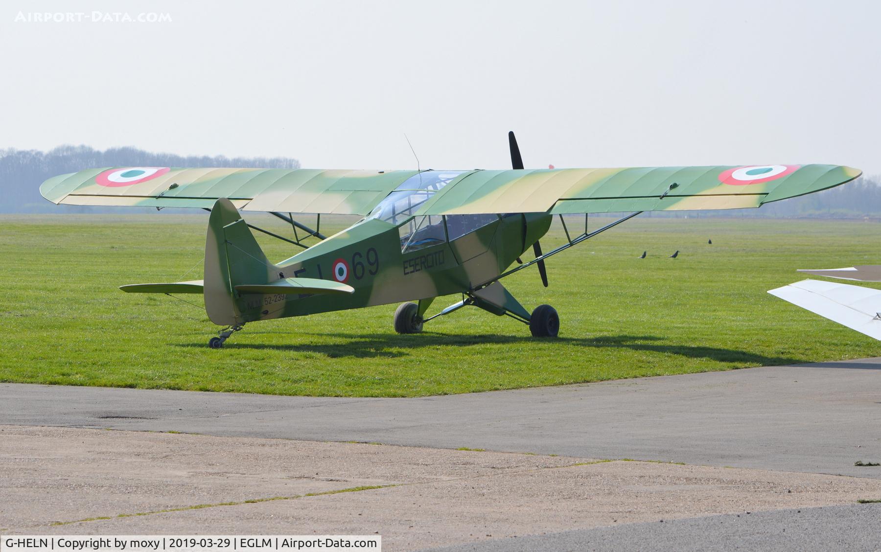 G-HELN, 1958 Piper L-21B Super Cub (PA-18-135) C/N 18-3400, Piper L-21B Super Cub at White Waltham. Painted in Italian military markings as MM 52-2392.