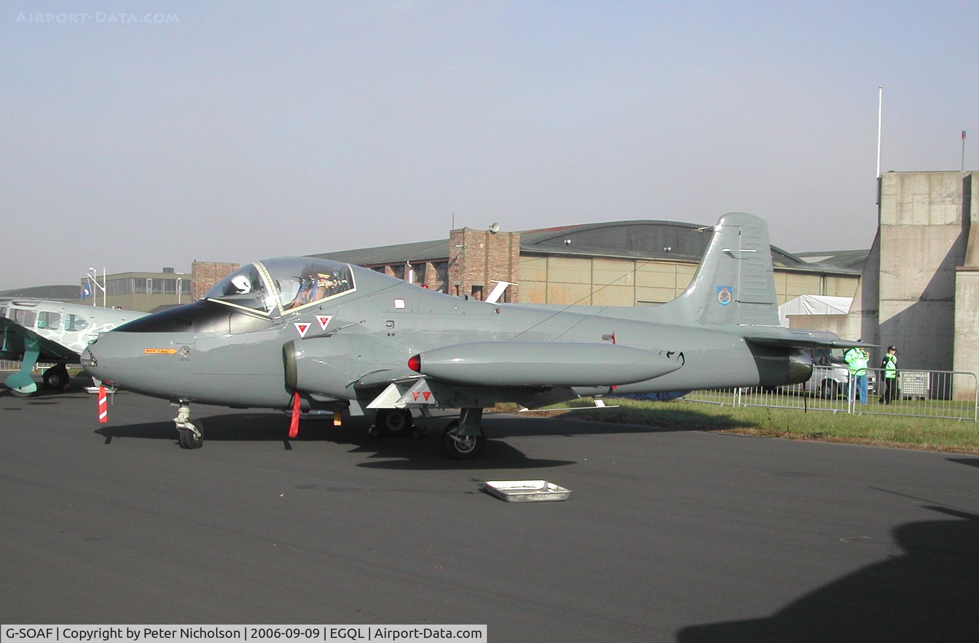 G-SOAF, 1986 BAC 167 Strikemaster Mk.82A C/N 425, Strikemaster Mk.82A 405 previously in service with the Royal Air Force of Oman on display at the 2006 RAF Leuchars Airshow.