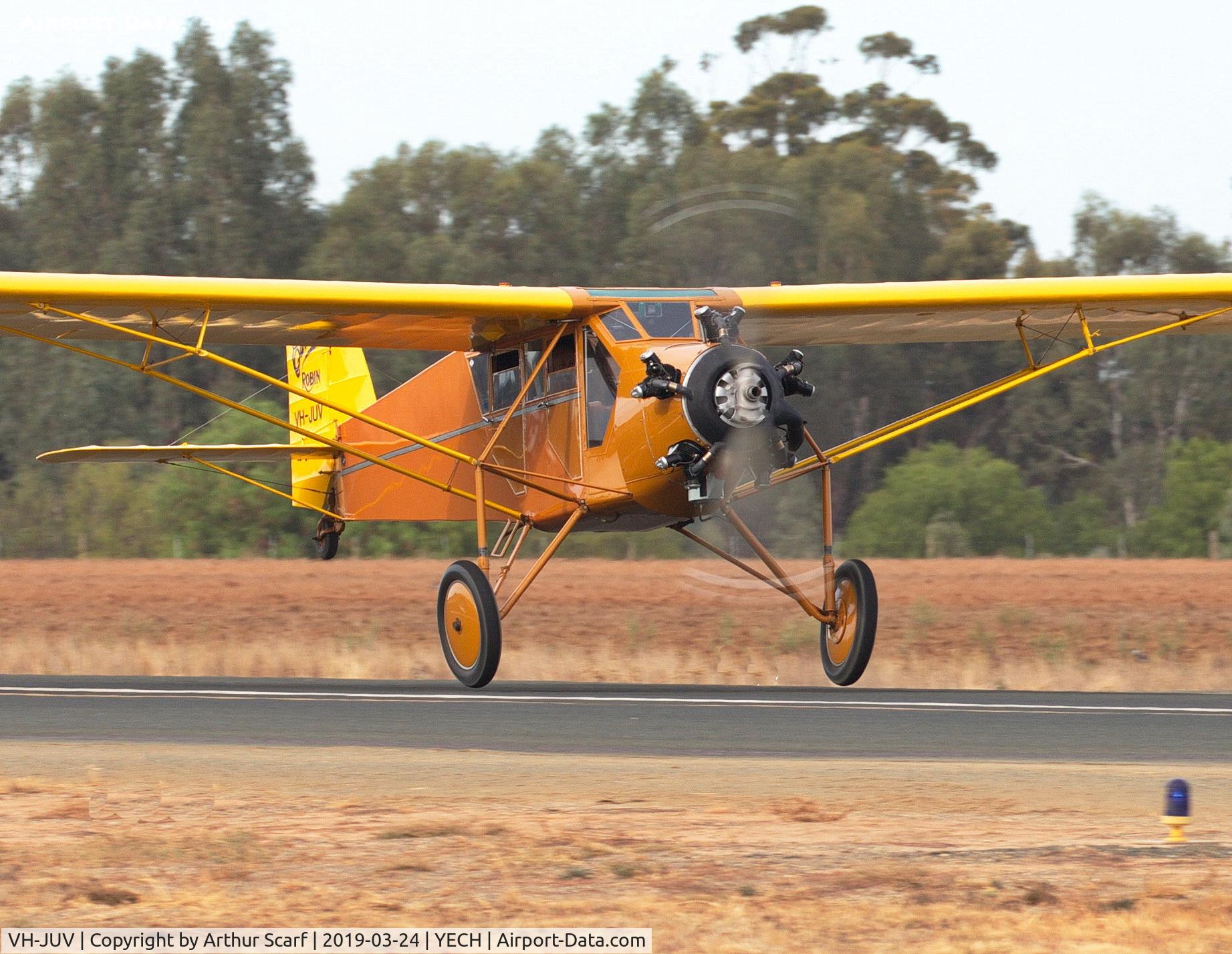 VH-JUV, 1929 Curtiss-Wright Robin J-1 C/N 477, VH-JUV 1929 Curtiss-Wright Robin J-1 C/N 477 Antique Aeroplane Association of Australia fly in Echuca Vic 2019