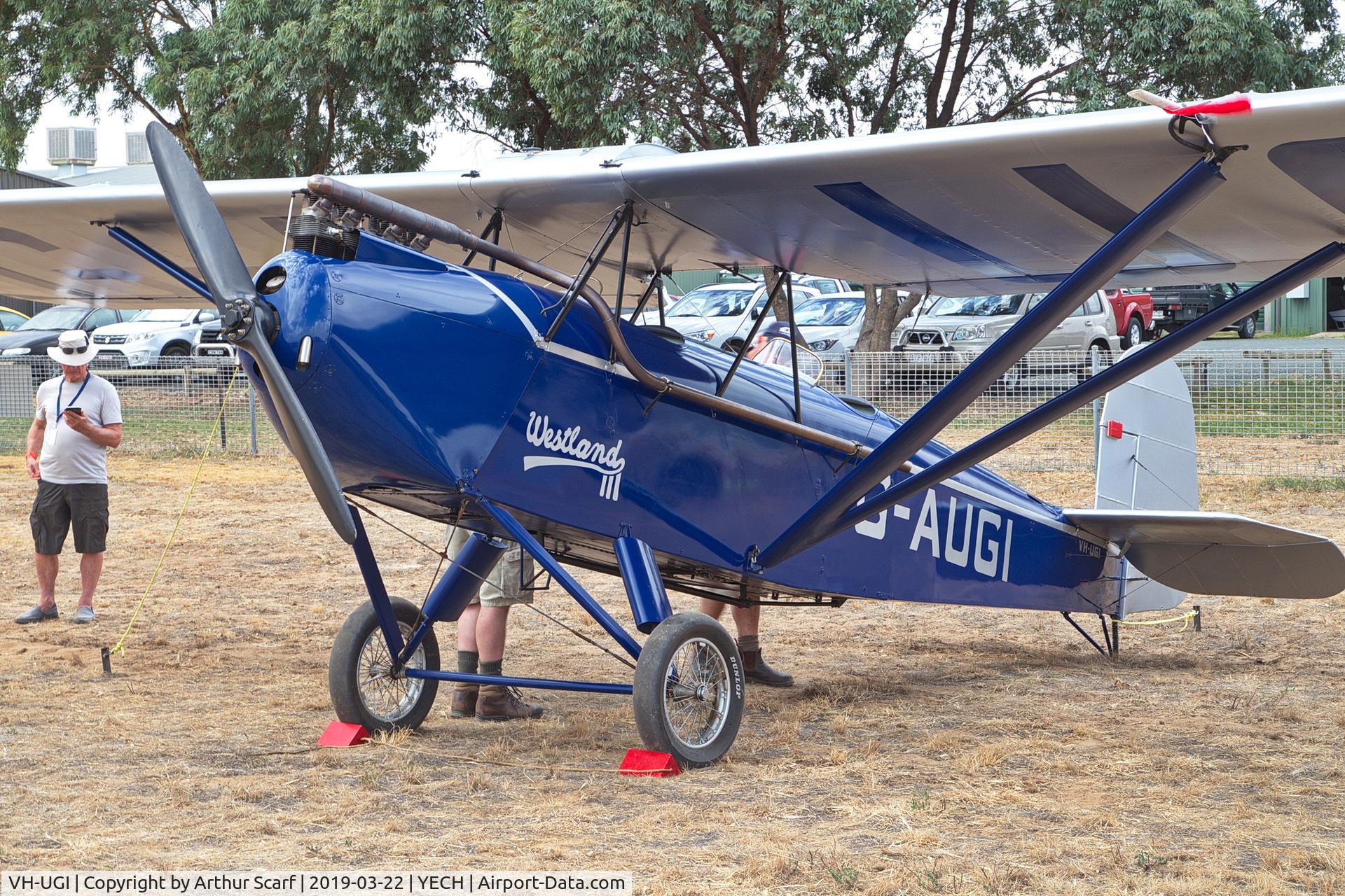 VH-UGI, 1927 Westland Widgeon III C/N WA1681, VH-UGI Antique Aeroplane Association of Australia fly in Echuca Vic 2019