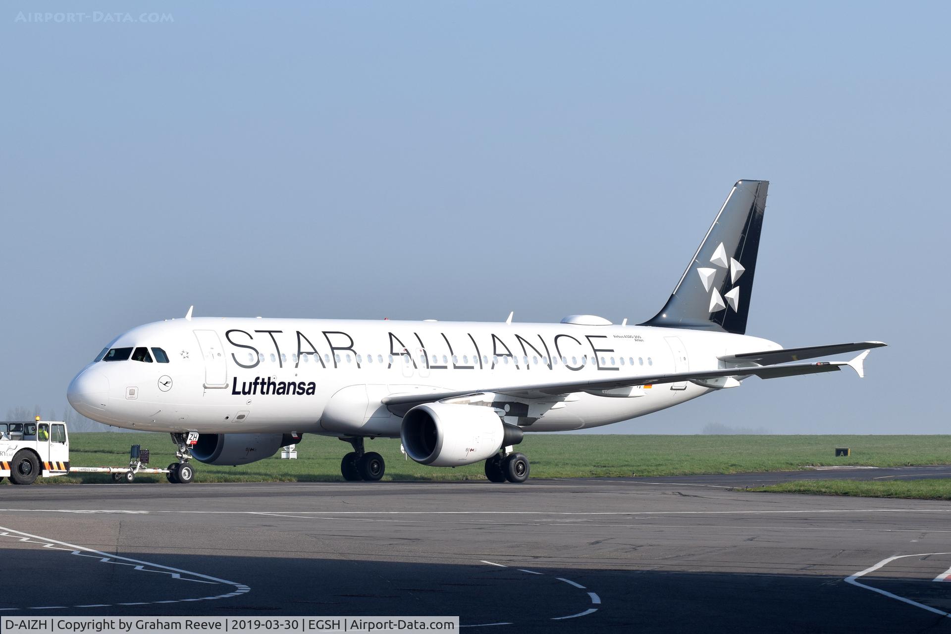 D-AIZH, 2010 Airbus A320-214 C/N 4363, Under tow after a re-spray.