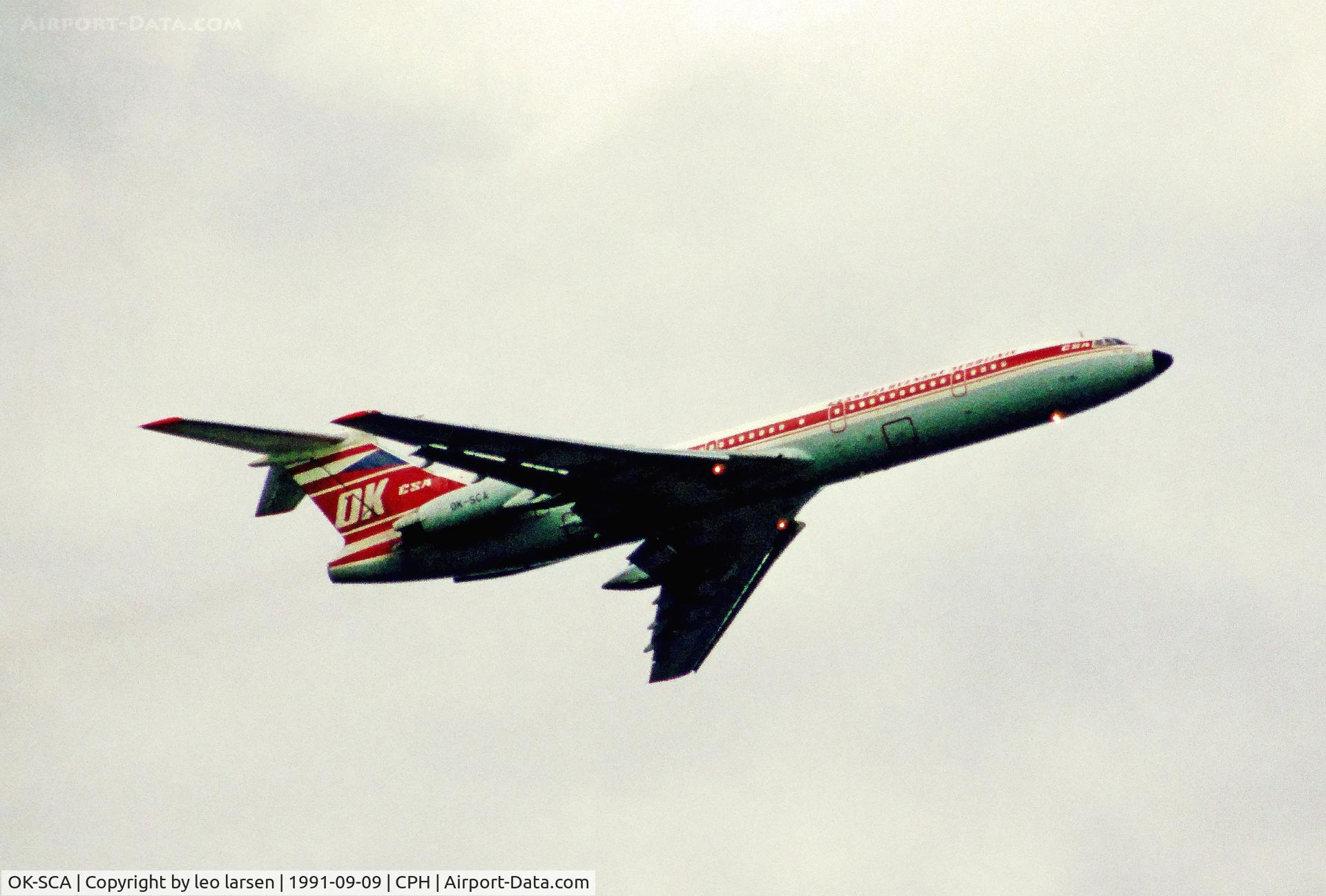 OK-SCA, 1987 Tupolev Tu-154M C/N 87A765, Copenhagen 9.9.1991