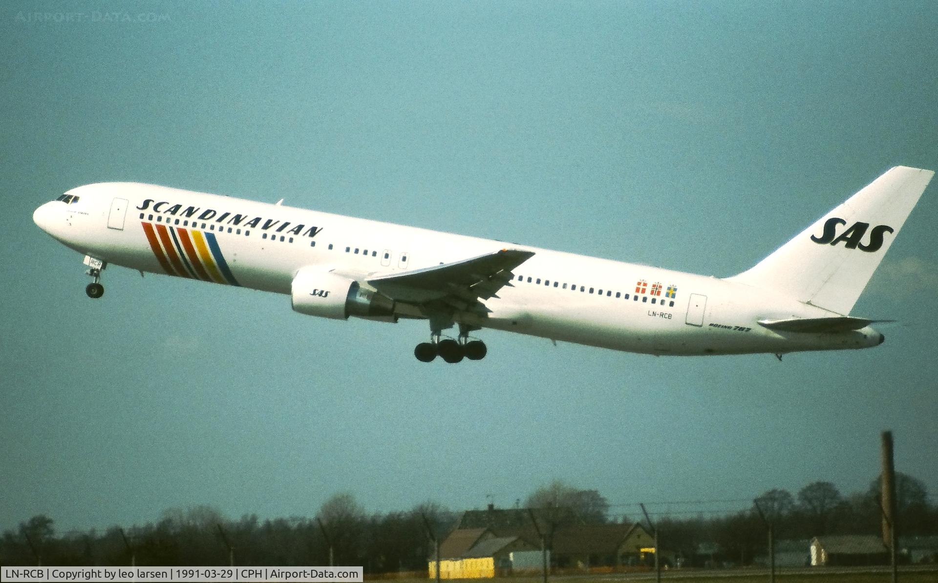 LN-RCB, 1989 Boeing 767-383 C/N 24357, Copenhagen 29.3.1991