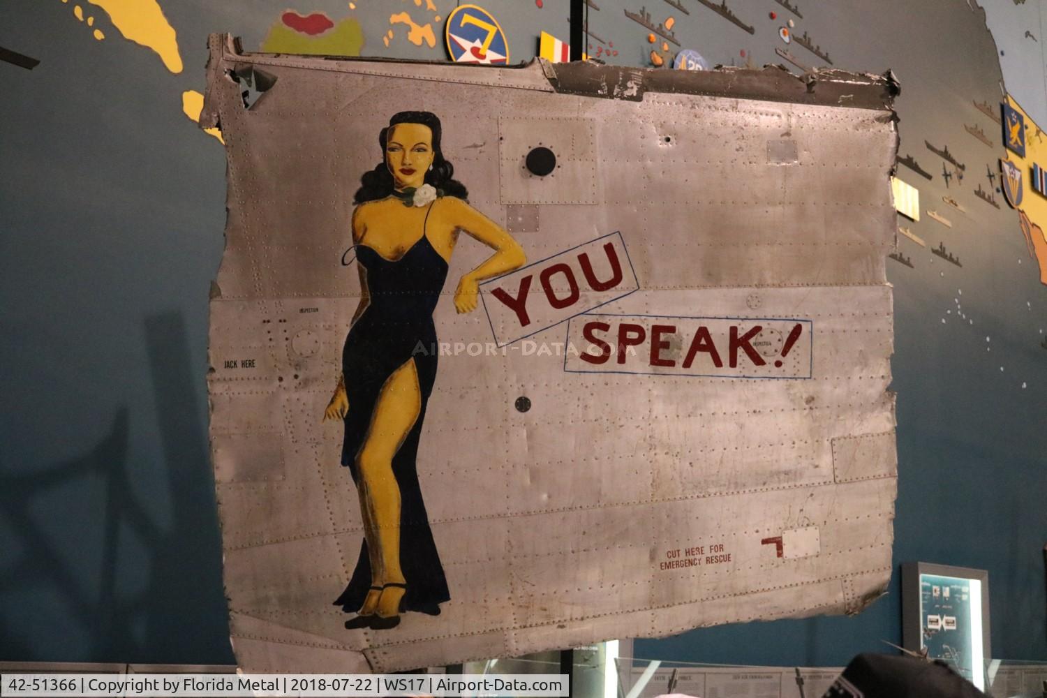 42-51366, 1942 Douglas-Tulsa B-24J-5-DT Liberator C/N 886, Only the nose art section remains of this aircraft - according to Joe Baugher site - 737th BS, 454th BG, 15th AF, based at San Giovanni Airfield, Foggia, Italy). Shot down Oct 13, 1944 By Anti-Aircraft Fire Over Hungary While on a Mission to Szekesfe