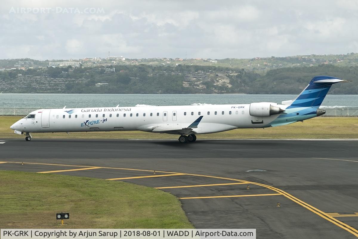 PK-GRK, Bombardier CRJ-1000ER NG (CL-600-2E25) C/N 19033, Lined up for departure from Ngurah Rai International Airport.