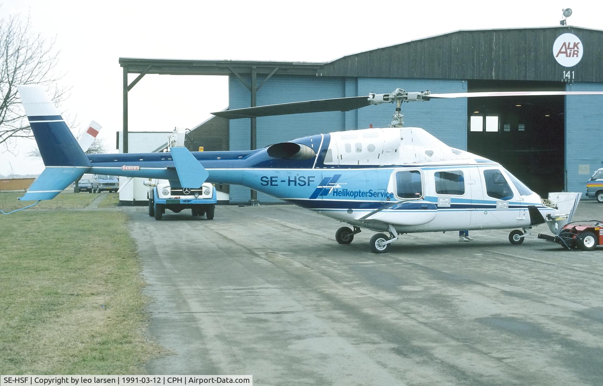 SE-HSF, 1980 Bell 222 C/N 47040, Copenhagen 12.3.1991