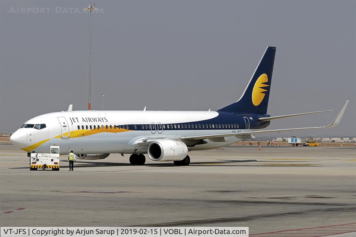 VT-JFS, 2014 Boeing 737-8AL C/N 39065, Pushback at Kempegowda International Airport.