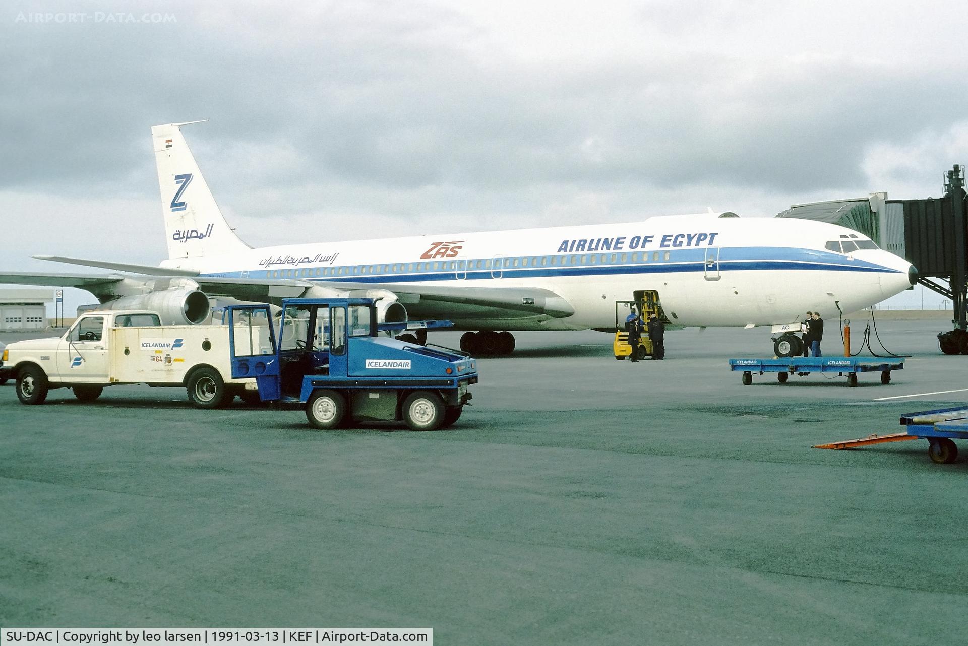 SU-DAC, 1968 Boeing 707-336C C/N 19843, Keflavik 13.3.1991