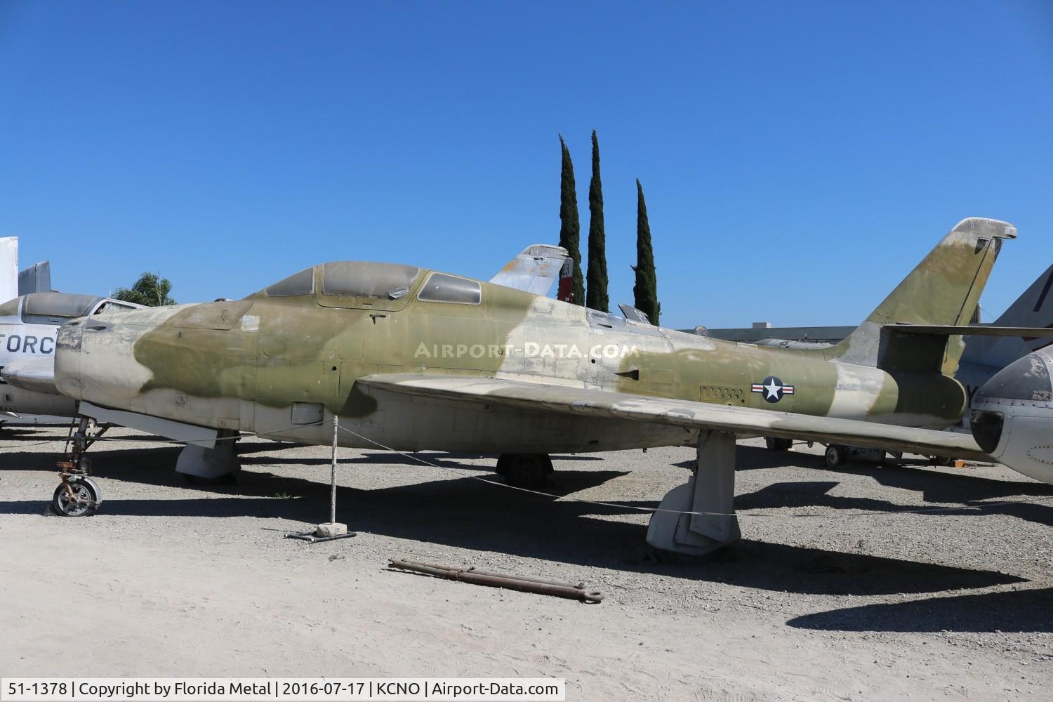 51-1378, 1951 Republic F-84F Thunderstreak C/N Not found 51-1378, F-84F