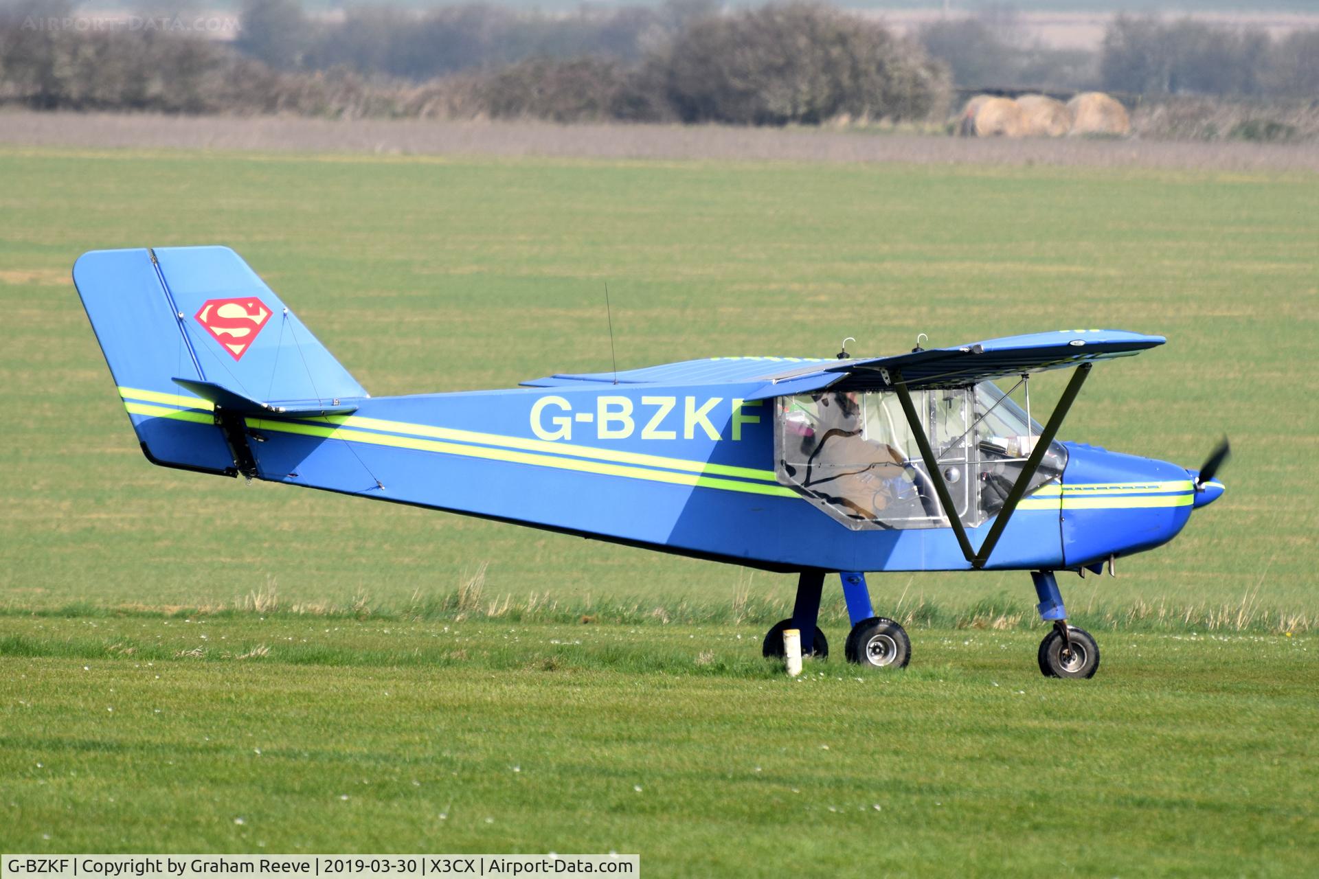 G-BZKF, 2000 Rans S-6ES Coyote II C/N PFA 204-13610, Departing from Northrepps.