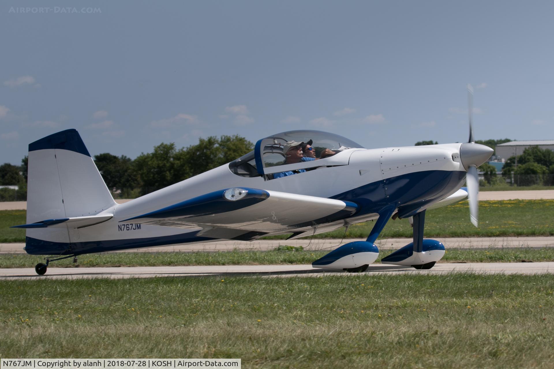 N767JM, 2008 Vans RV-7 C/N 72646, Taxiing for departure, AirVenture 2018