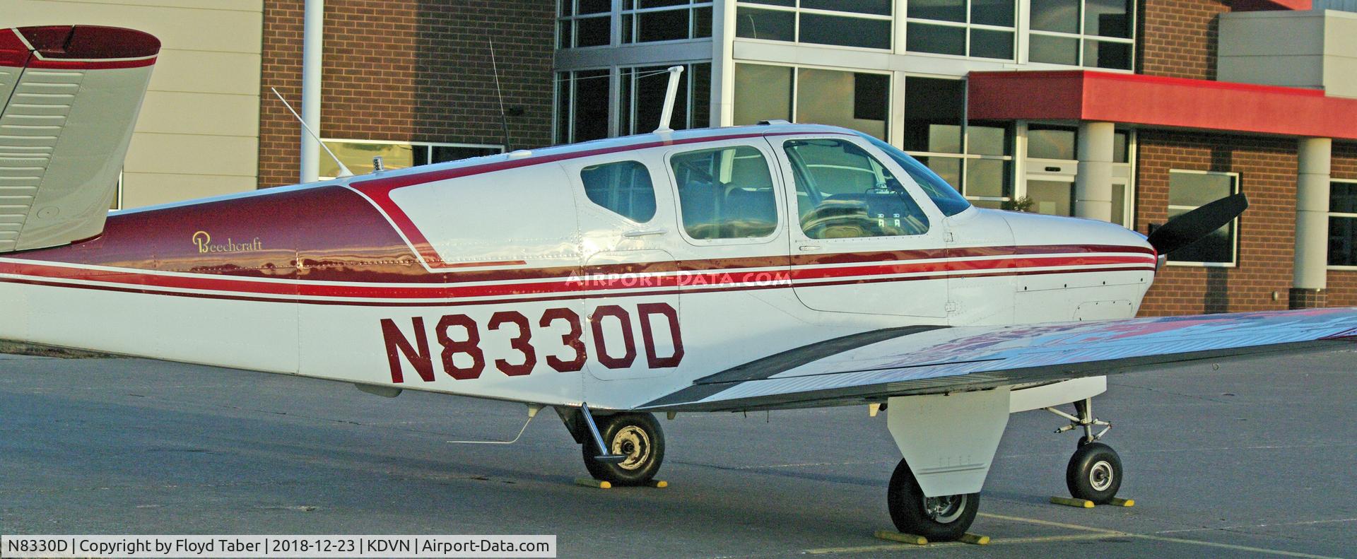 N8330D, 1958 Beech J35 Bonanza C/N D-5483, On the ramp at Davenport