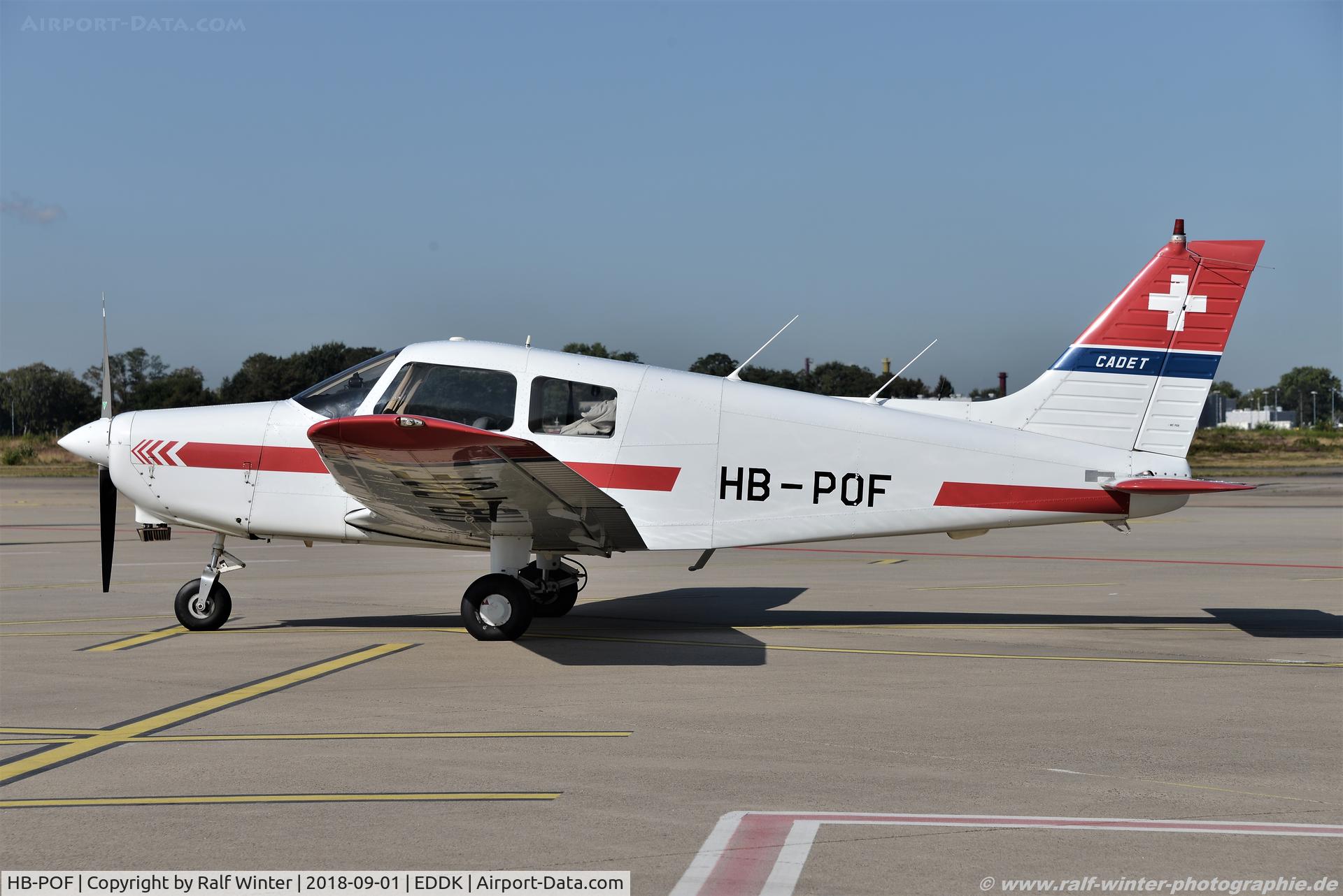 HB-POF, 1989 Piper PA-28-161 Cadet C/N 2841294, Piper PA-28-161 Cadet - Private - 2841294 - HB-POF - 01.09.2018 - CGN