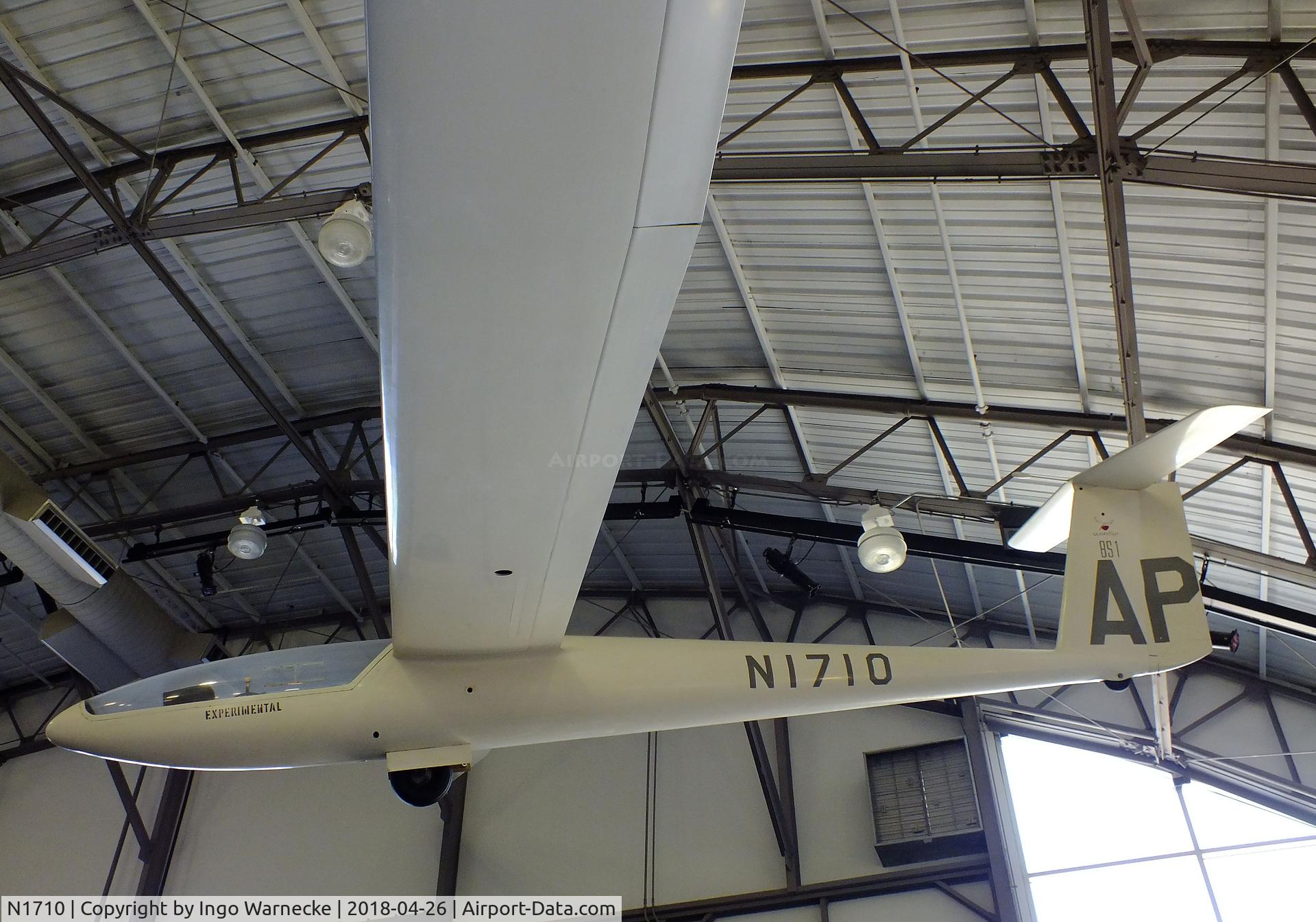 N1710, 1967 Glasflugel BS-1 C/N 9, Glasflügel BS-1 at the Frontiers of Flight Museum, Dallas TX