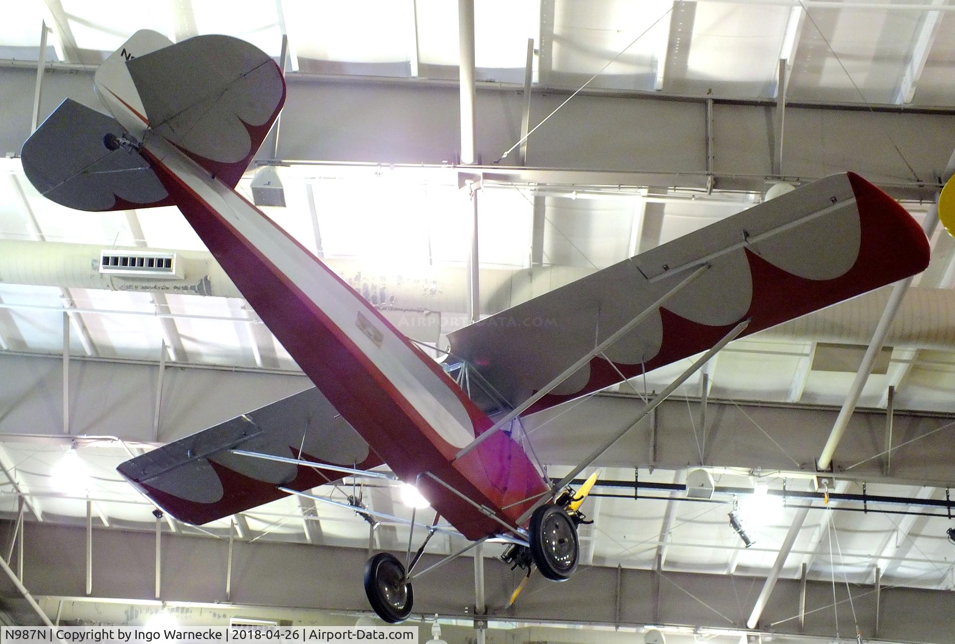 N987N, 1990 Temple Sportsman C/N 107R, Texas-Temple Sportsman, rebuilt in 1990 with different engine, at the Frontiers of Flight Museum, Dallas TX