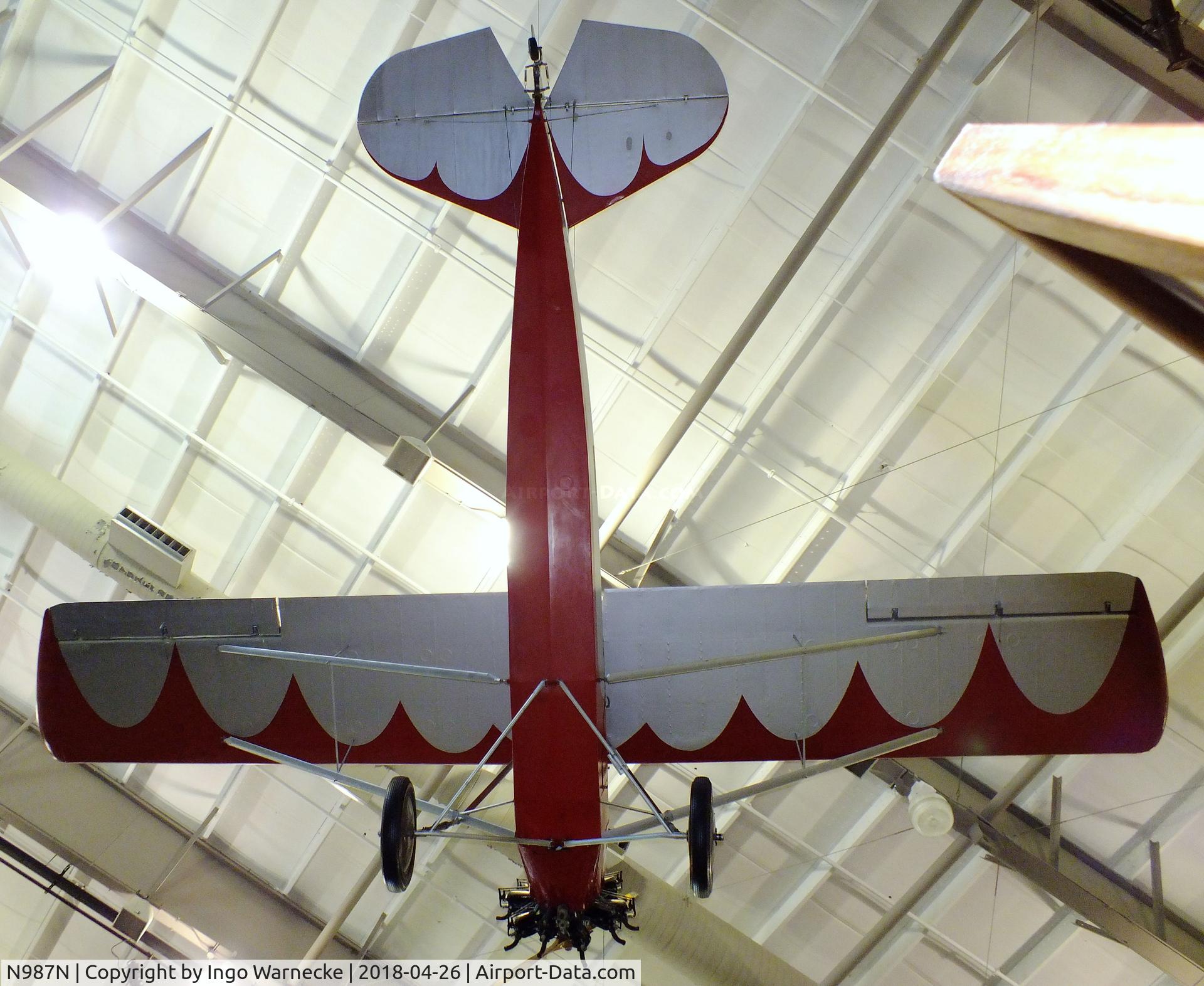 N987N, 1990 Temple Sportsman C/N 107R, Texas-Temple Sportsman, rebuilt in 1990 with different engine, at the Frontiers of Flight Museum, Dallas TX