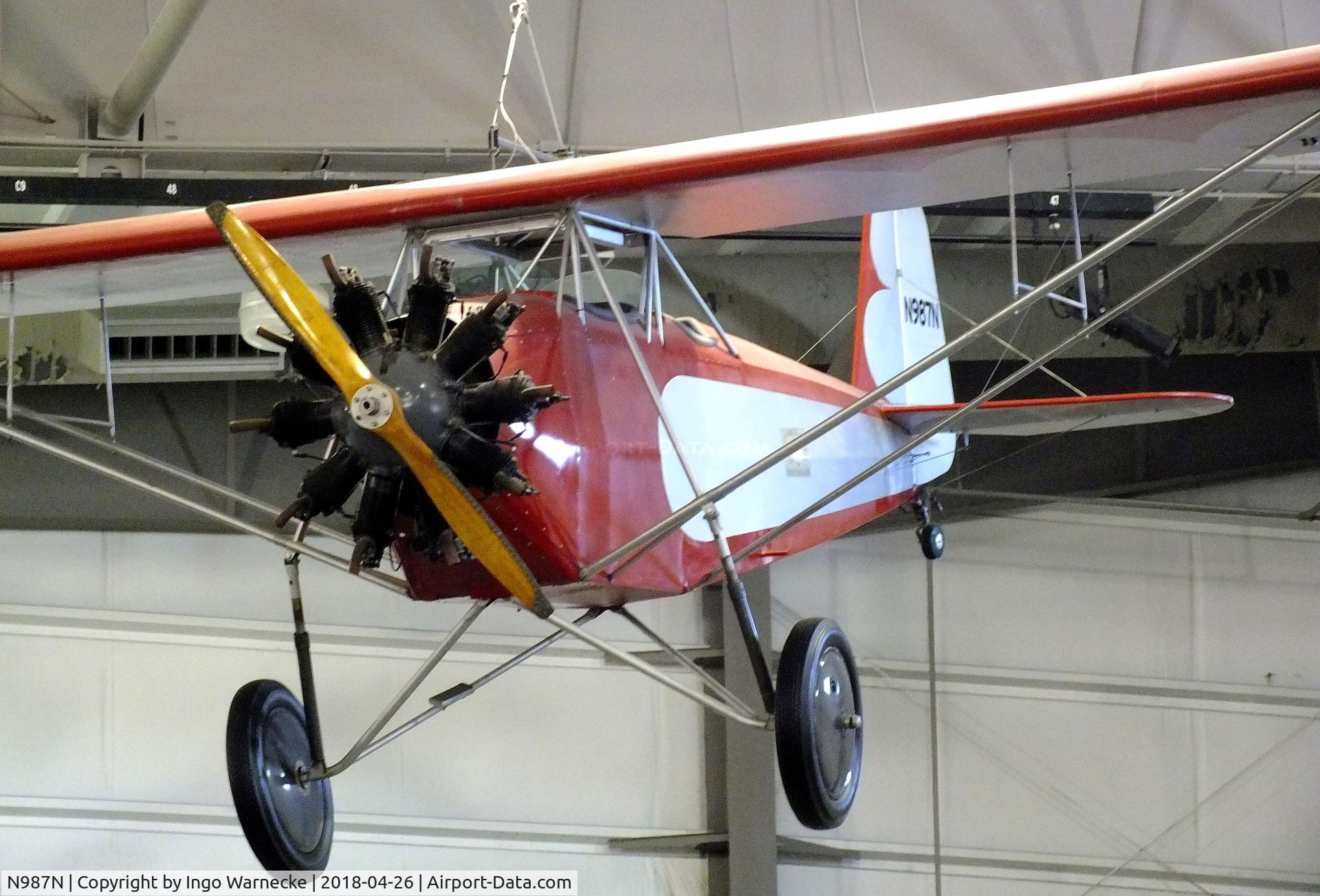 N987N, 1990 Temple Sportsman C/N 107R, Texas-Temple Sportsman, rebuilt in 1990 with different engine, at the Frontiers of Flight Museum, Dallas TX