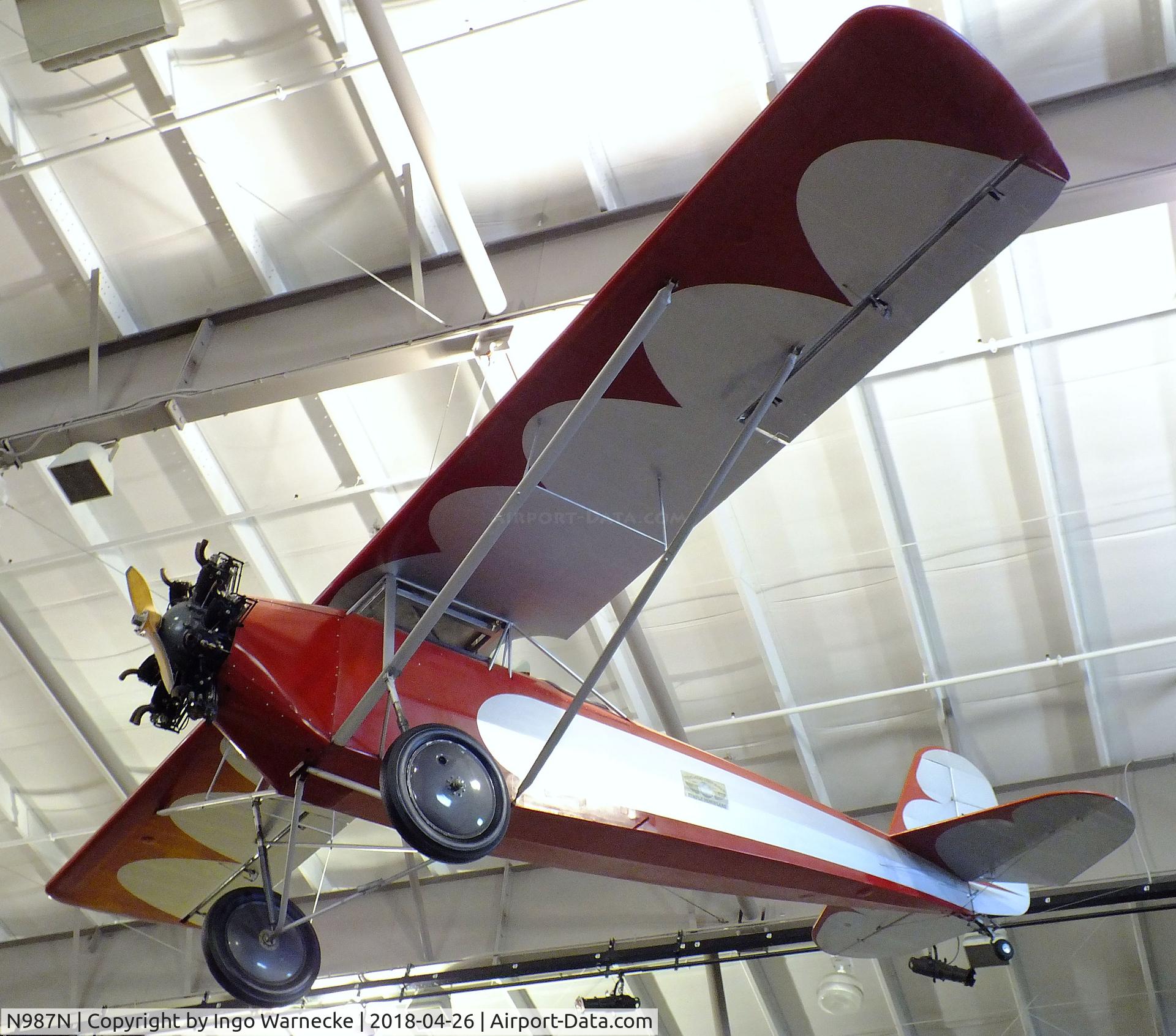 N987N, 1990 Temple Sportsman C/N 107R, Texas-Temple Sportsman, rebuilt in 1990 with different engine, at the Frontiers of Flight Museum, Dallas TX