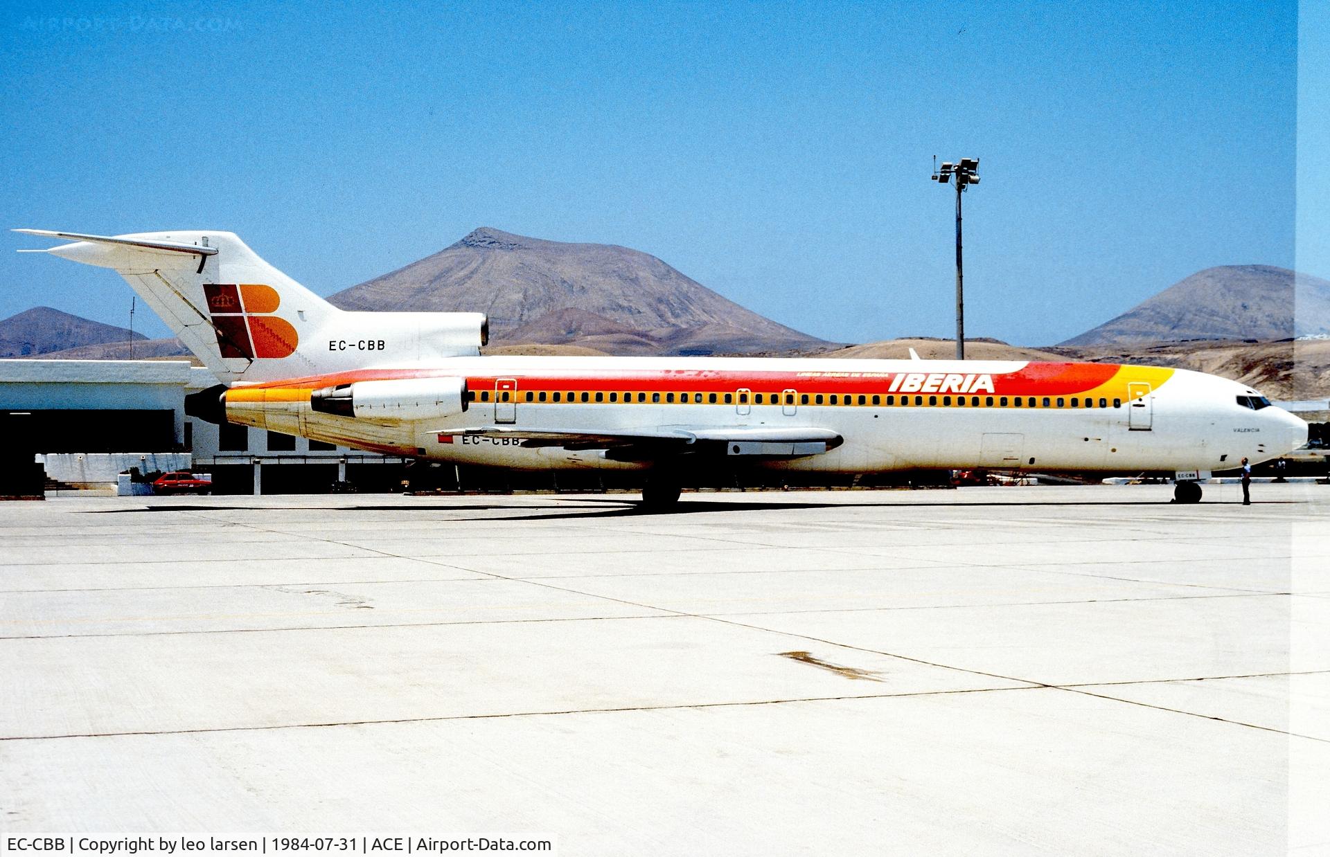 EC-CBB, 1972 Boeing 727-256 C/N 20596, Arrecife 31.7.1984