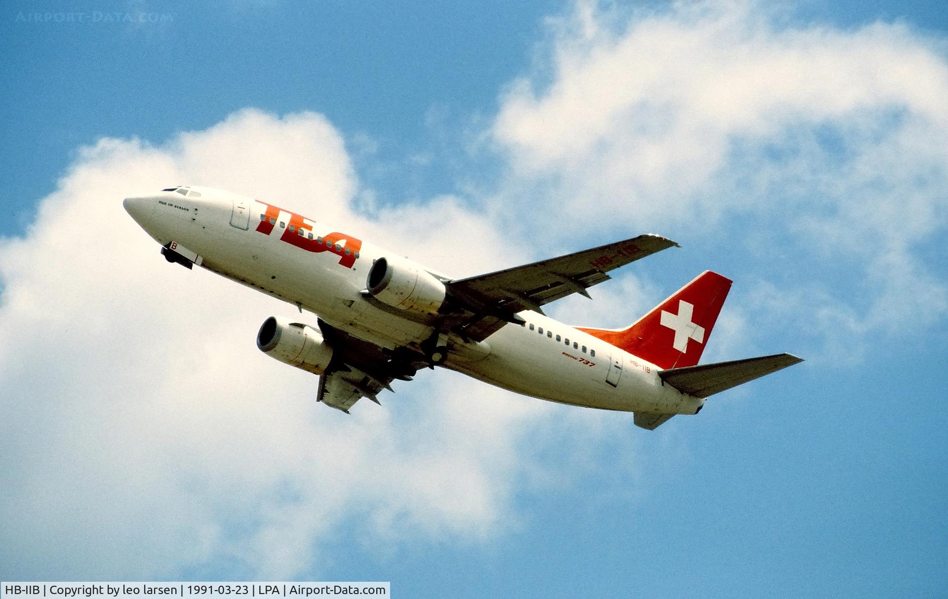 HB-IIB, 1989 Boeing 737-3M8 C/N 24024, Las Palmas 23.3.1991