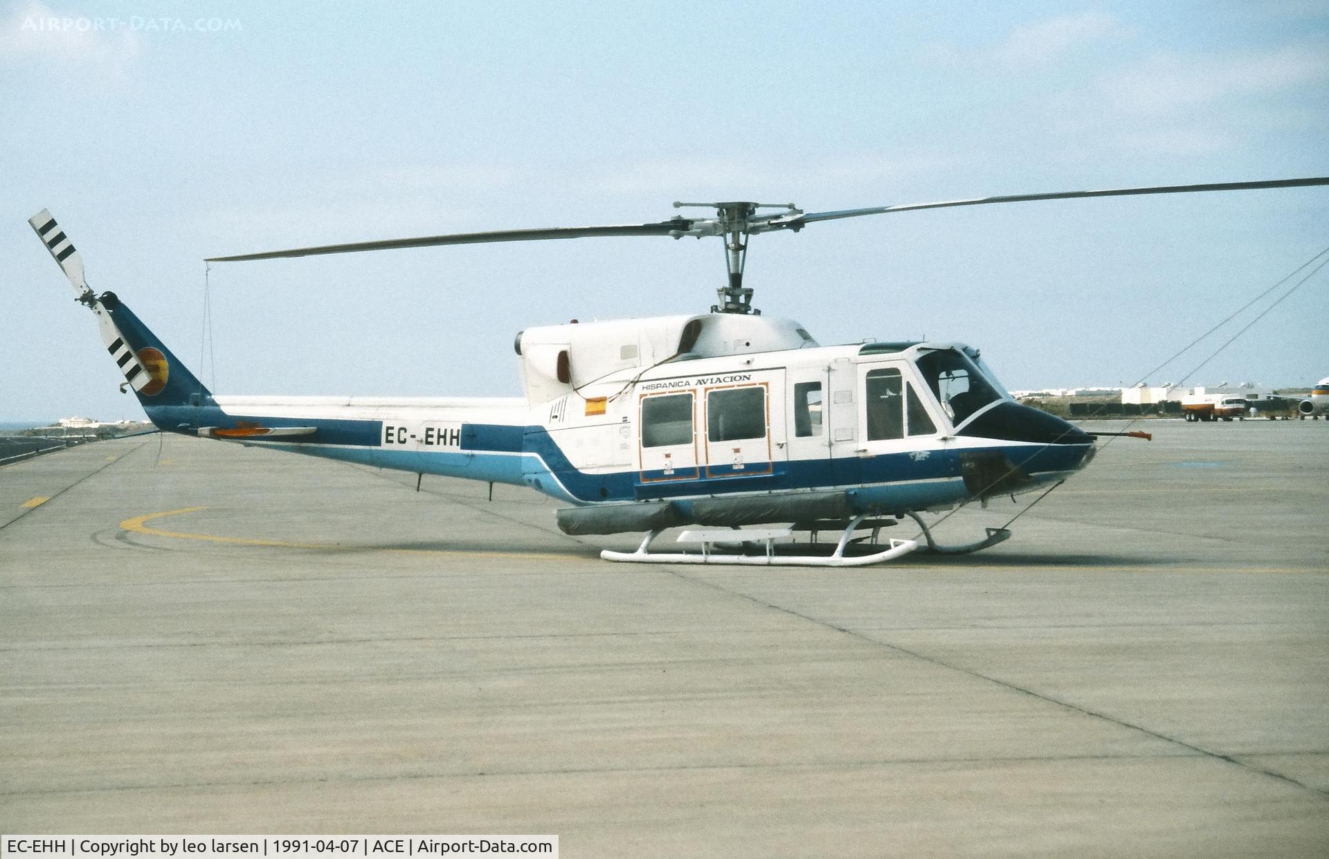 EC-EHH, 1975 Bell 212 C/N 30682, Arrecife 7.4.1991