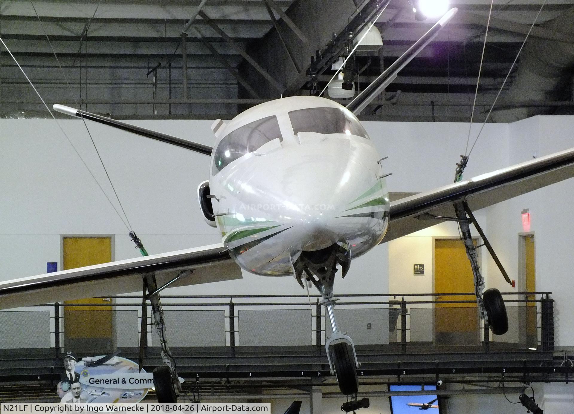 N21LF, 1982 LearAvia Lear Fan 2100 C/N E003, LearAvia Lear Fan LF 2100 at the Frontiers of Flight Museum, Dallas TX