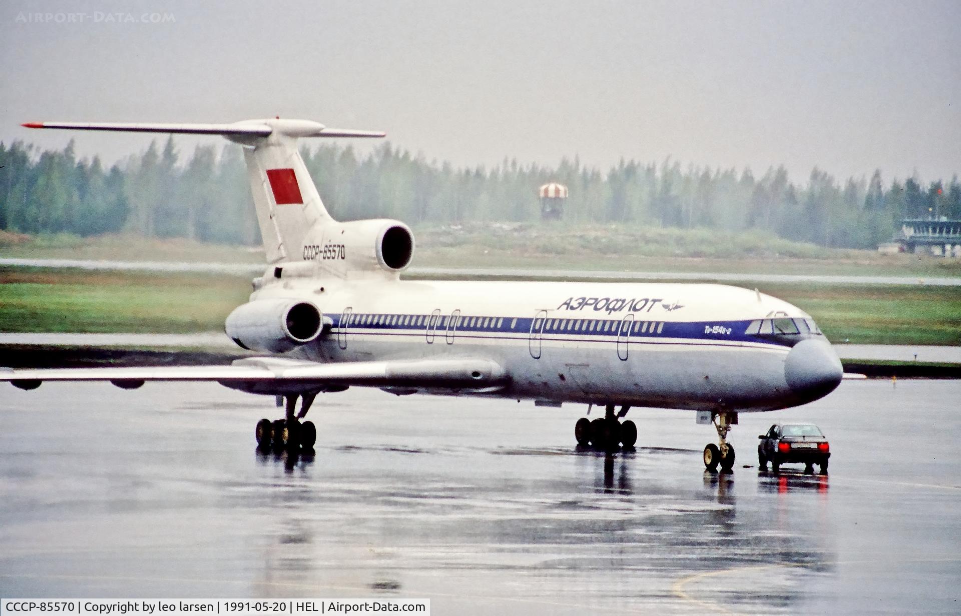 CCCP-85570, 1983 Tupolev Tu-154B-2 C/N 83A570, Helsinki 20.5.1991