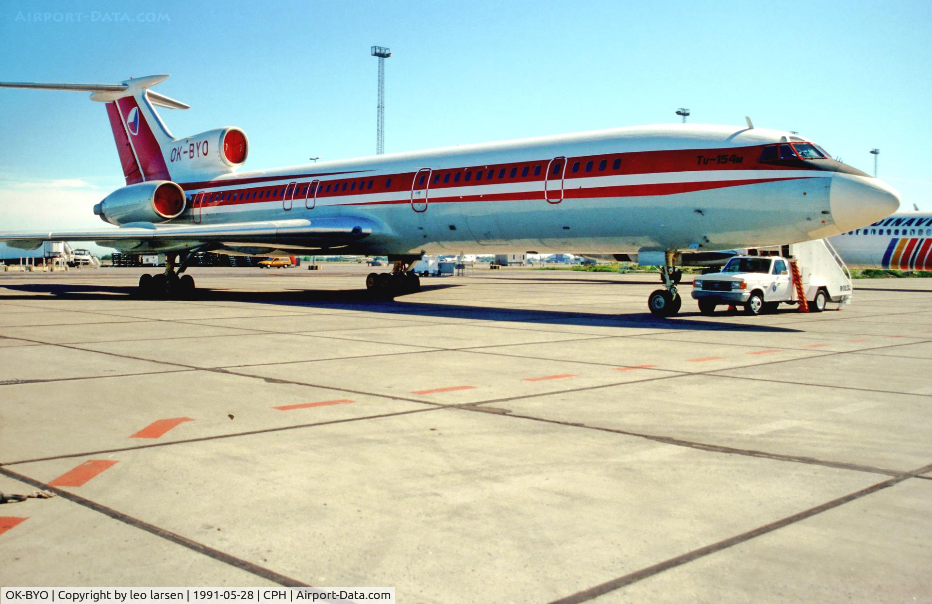 OK-BYO, 1989 Tupolev Tu-154M C/N 89A803, Copenhagen 28.5.1991