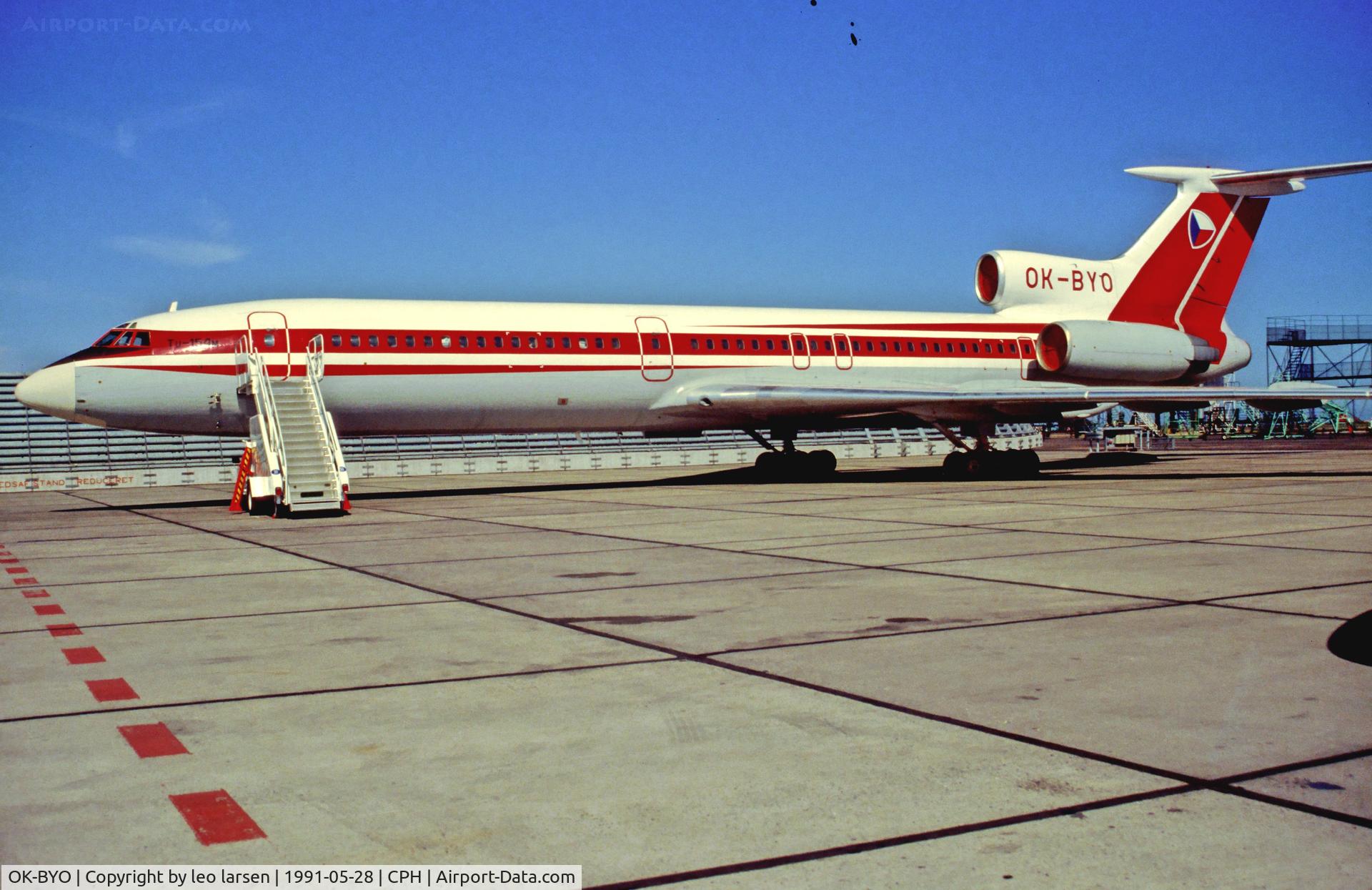OK-BYO, 1989 Tupolev Tu-154M C/N 89A803, Copenhagen 28.5.1991