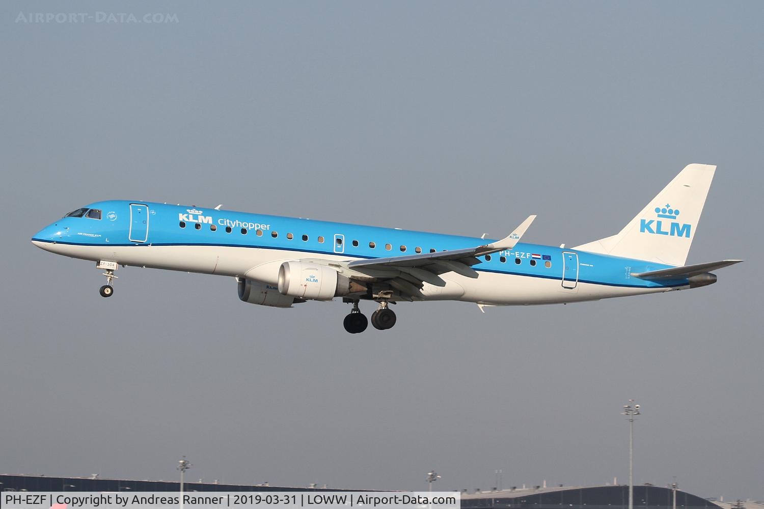 PH-EZF, 2009 Embraer 190LR (ERJ-190-100LR) C/N 19000304, KLM Cityhopper ERJ-190