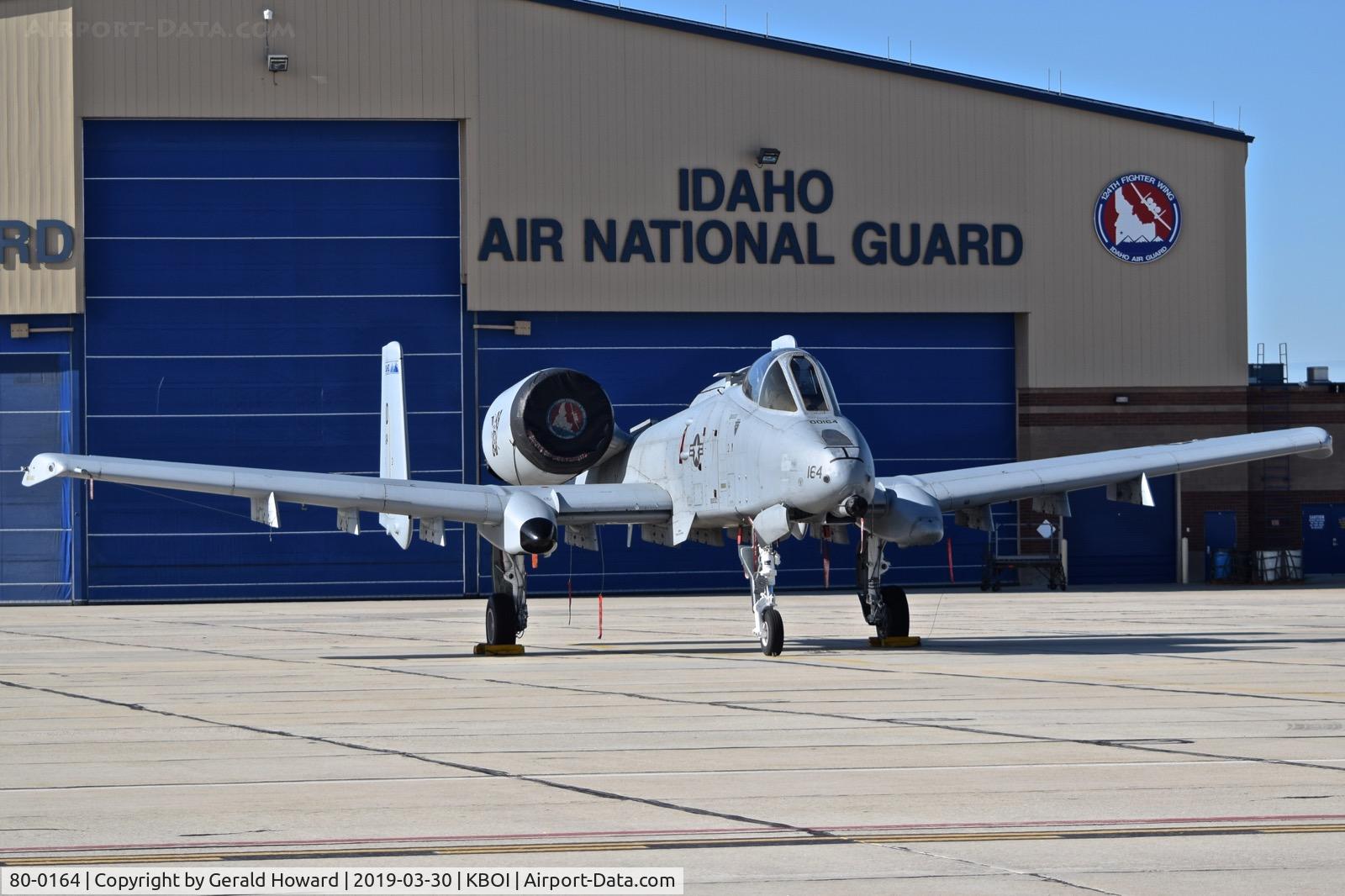 80-0164, 1980 Fairchild Republic OA-10A Thunderbolt II C/N A10-0515, Parked on the Idaho ANG ramp. 190th Fighter Sq., 124th Fighter Wing.