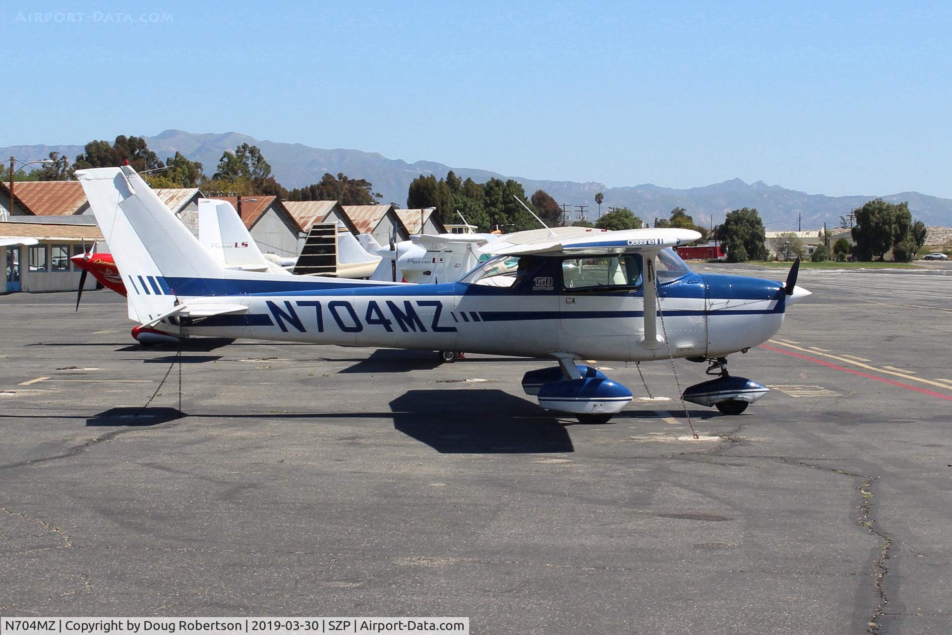 N704MZ, 1976 Cessna 150M C/N 15078732, 1976 Cessna 150M, Continental O-200 100 Hp, on Transient Ramp