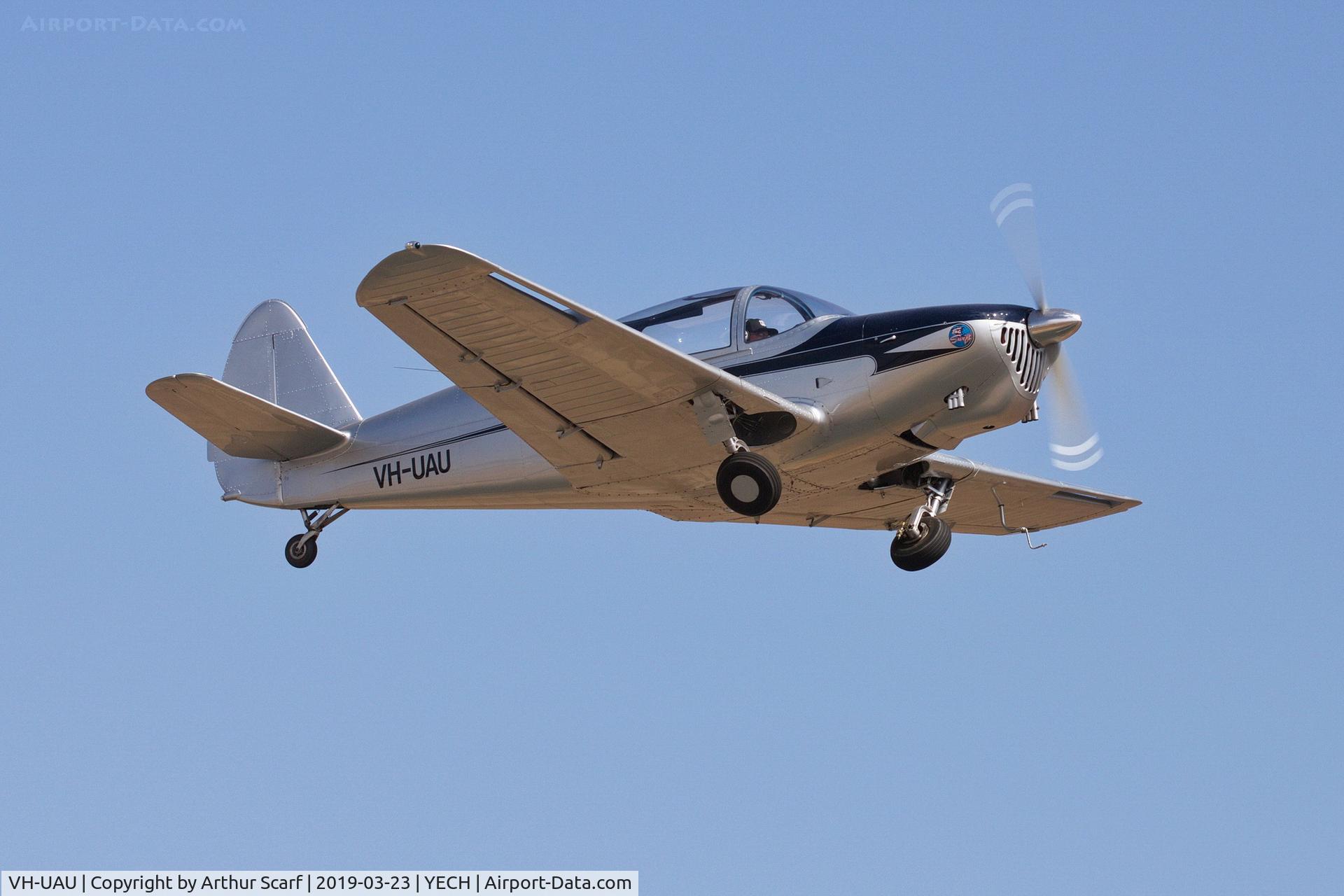 VH-UAU, 1946 Globe GC-1B Swift C/N 1484, VH-UAU Antique Aeroplane Association of Australia fly in Echuca Vic 2019