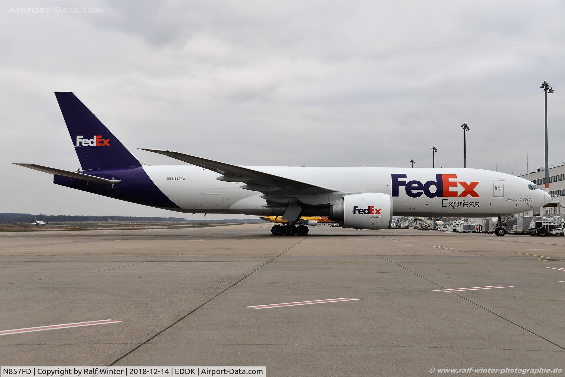 N857FD, 2010 Boeing 777-FS2 C/N 37728, Boeing 777-FS2 - FX FDX Federal Express FedEX 'Braydon' - 37728 - N857FD - 14.12.2018 - CGN