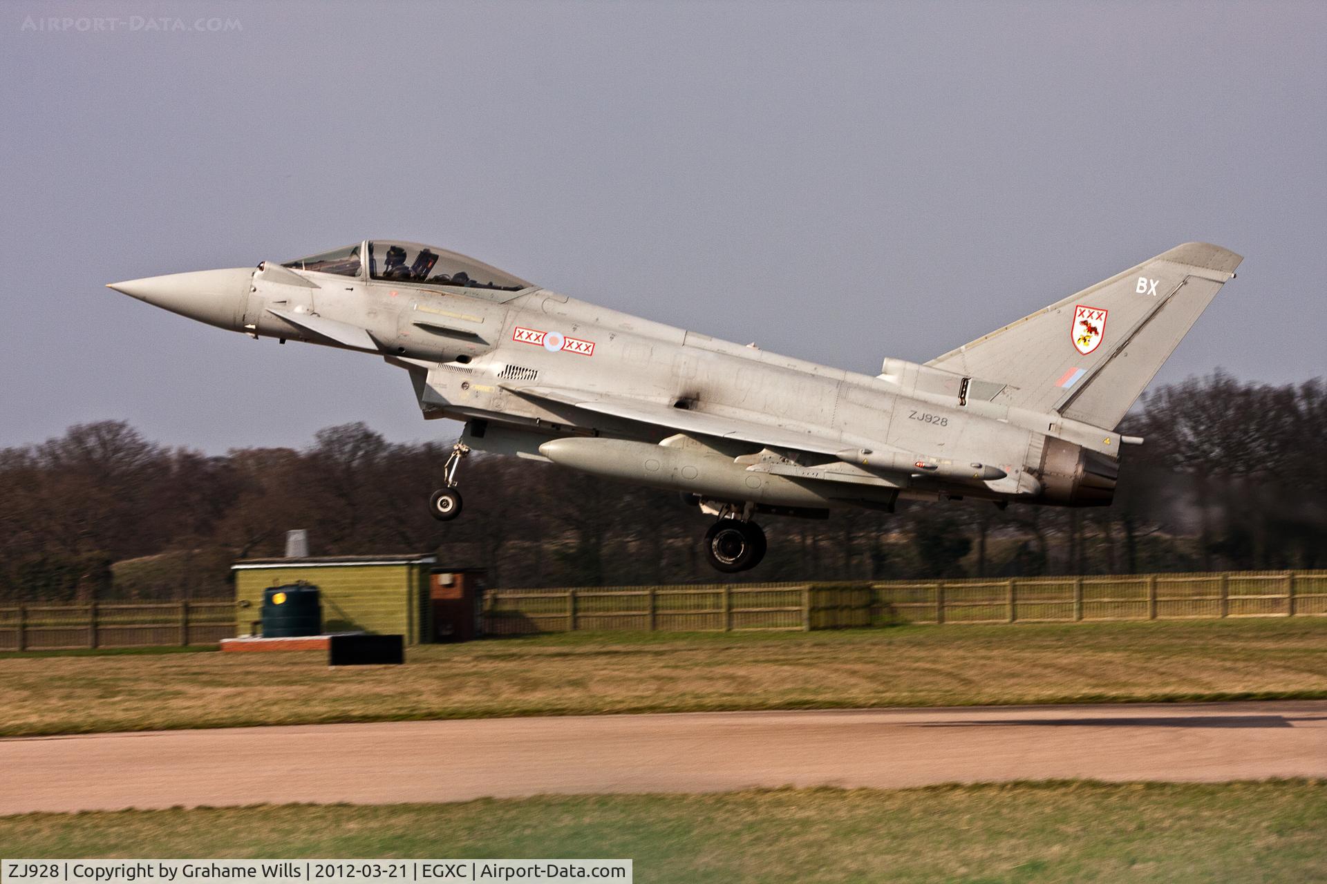 ZJ928, 2006 Eurofighter EF-2000 Typhoon FGR4 C/N 0094/BS019, Eurofighter Typhoon FGR4 ZJ928/BX 29 [Reserve] Sqd RAF Coningsby 21/3/12