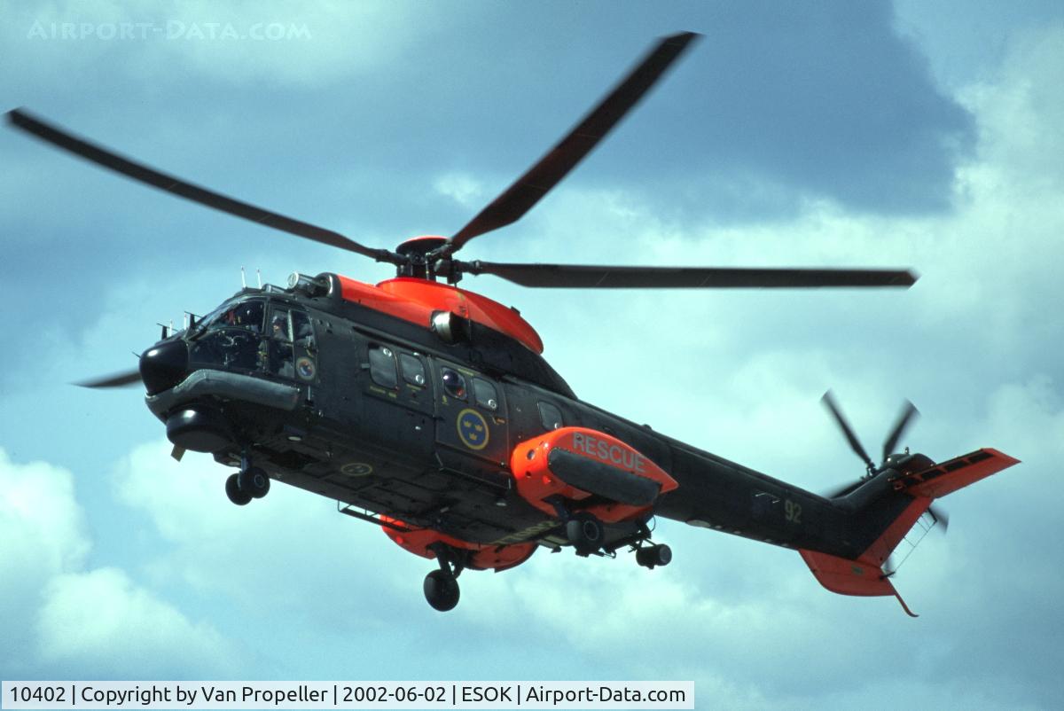 10402, Aérospatiale Hkp.10 Super Puma (AS-332M1) C/N 2247, Aérospatiale Hkp10 SAR helicopter demo at Karlstad airport, Sweden, 2002