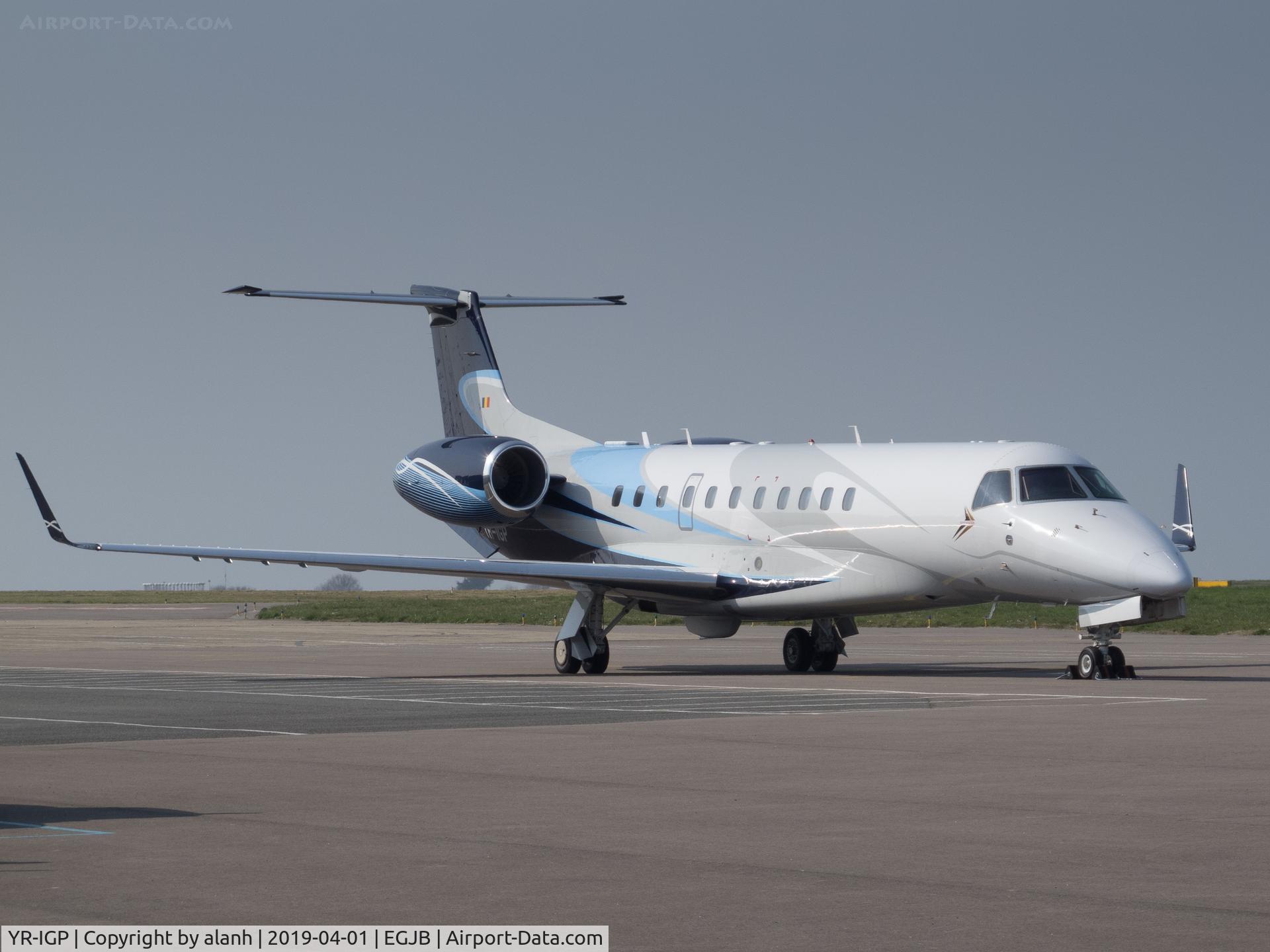 YR-IGP, 2008 Embraer EMB-135BJ Legacy 600 C/N 14501083, Parked outside the Aigle hangar, Guernsey