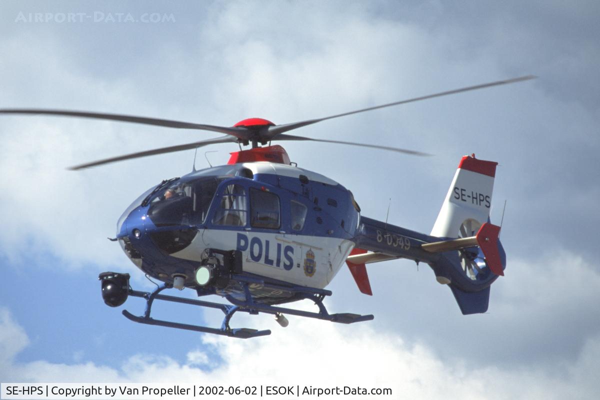 SE-HPS, 2002 Eurocopter EC-135P-2 C/N 0203, Eurocopter EC135P-2 police helicopter at Karlstad airport, Sweden, 2002
