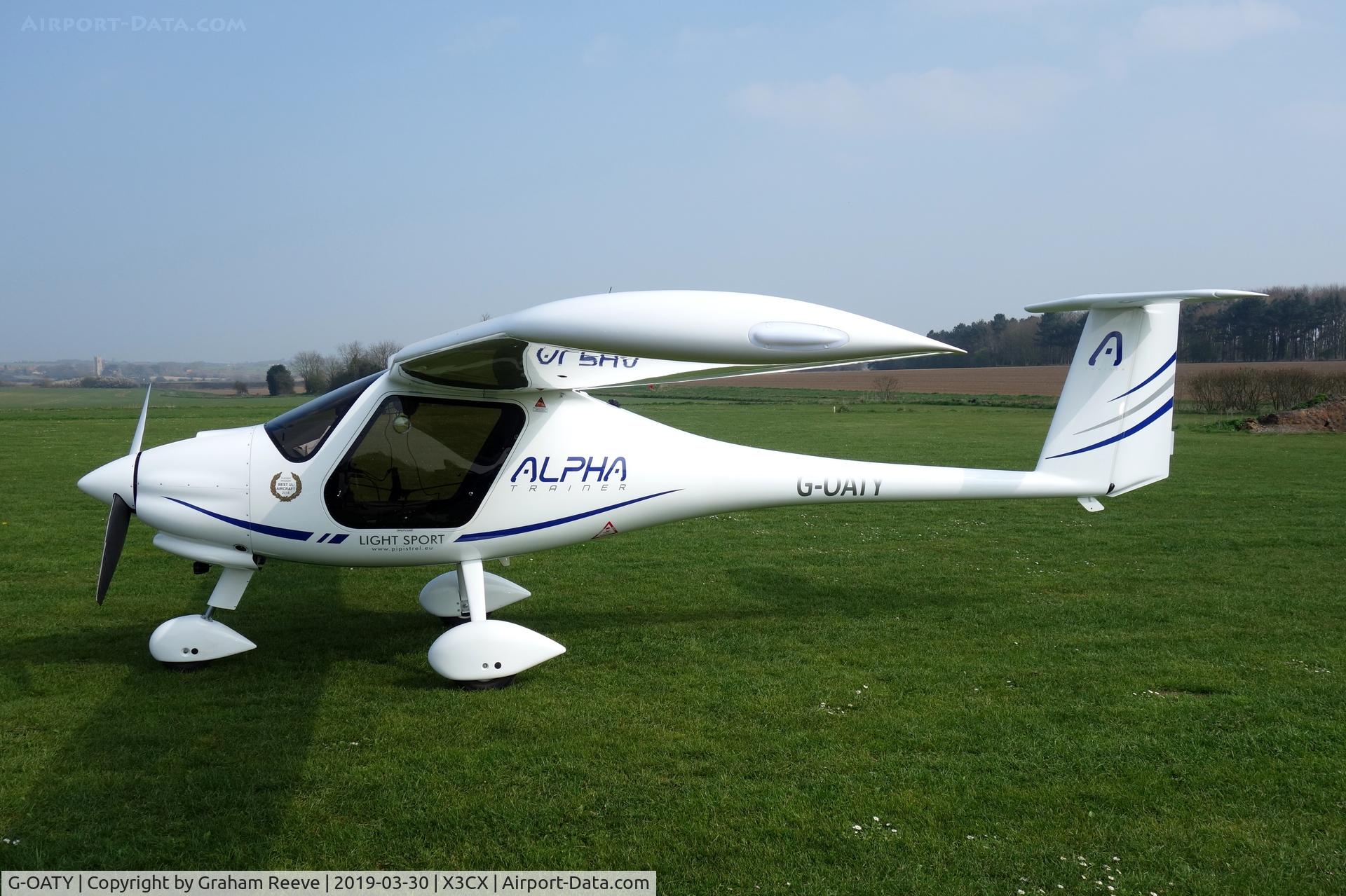 G-OATY, 2018 Pipistrel Alpha BCAR-S 164 C/N AT1640002, Parked at Northrepps.