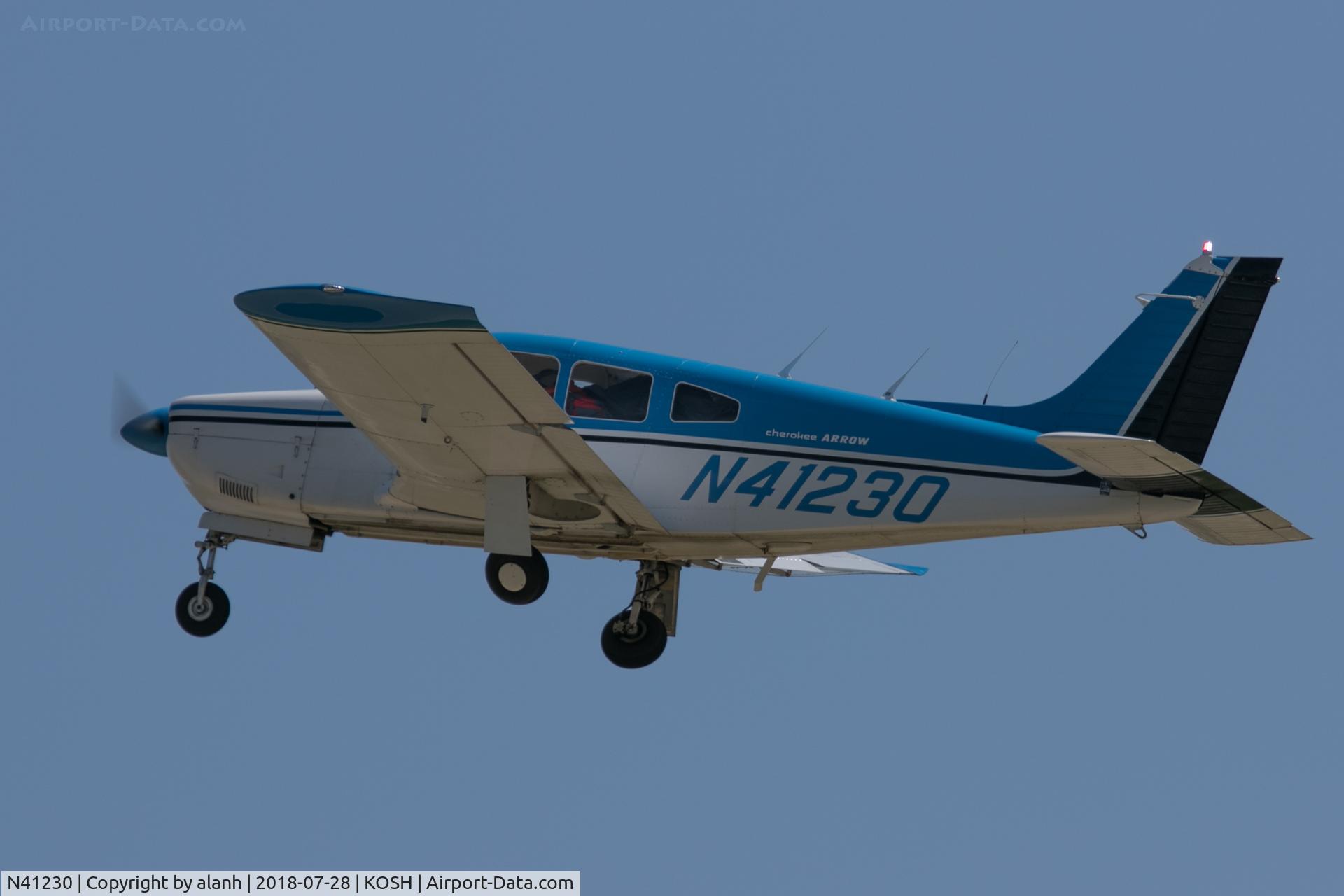 N41230, 1974 Piper PA-28R-200 C/N 28R-7435158, Departing AirVenture 2018