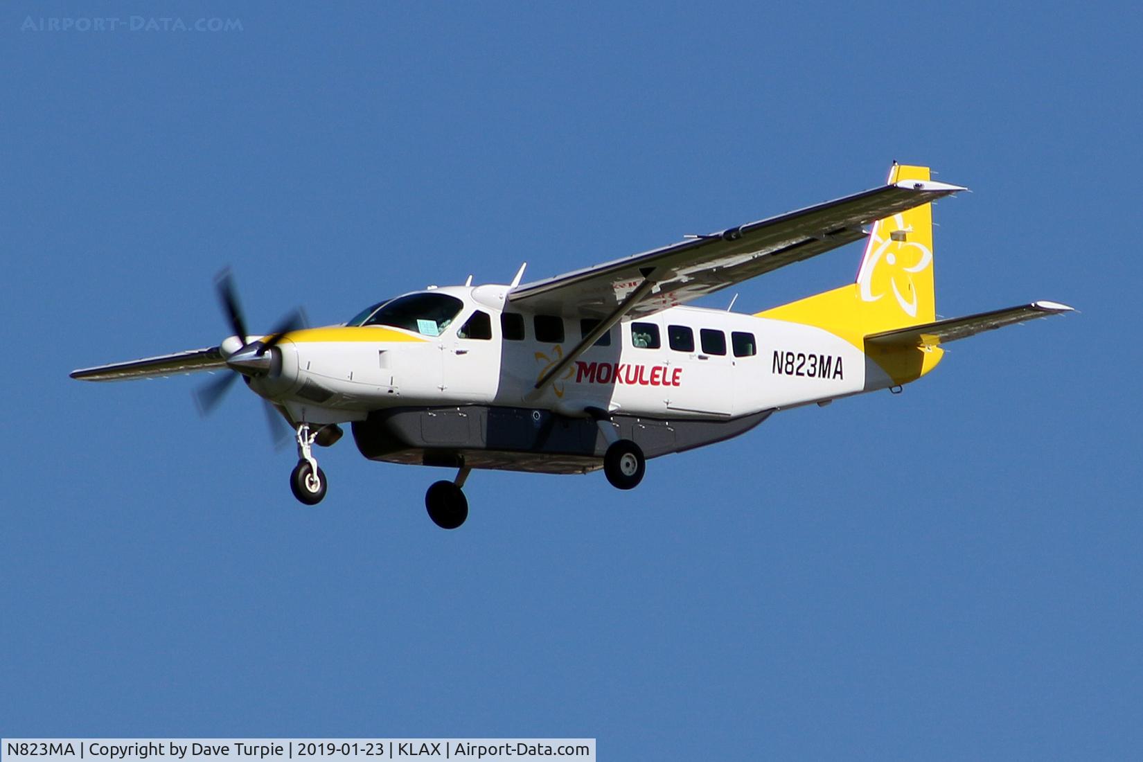 N823MA, 2018 Cessna 208B C/N 208B5470, Mokulele Airlines is primarily a Hawaiian airline. This partiular plane shuttles between KLAX and Imperial, California.