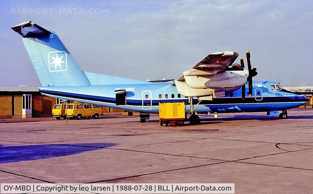 OY-MBD, 1981 De Havilland Canada DHC-7-102 Dash 7 C/N 55, Billund 28.7.88
