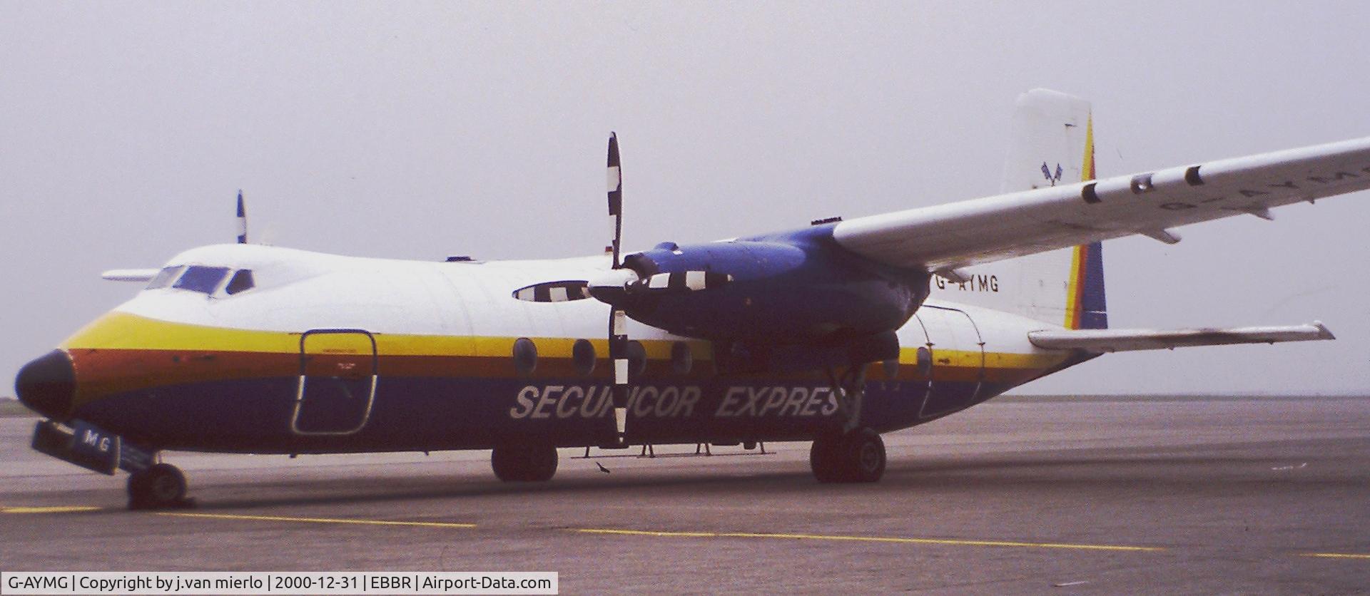 G-AYMG, 1965 Handley Page HPR-7 Herald 213 C/N 179, Brussels courier hub '80s