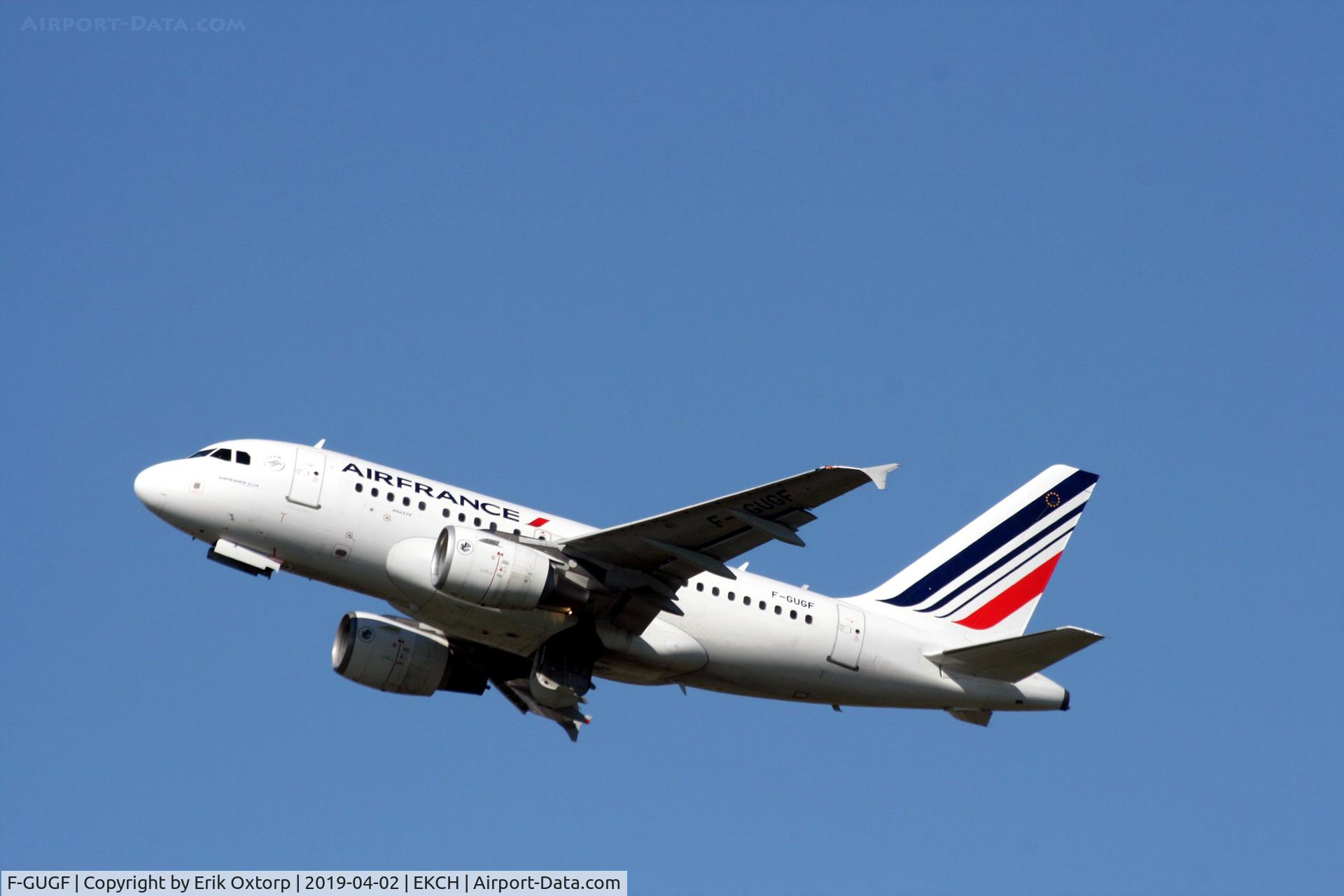 F-GUGF, 2004 Airbus A318-111 C/N 2109, F-GUGF taking off rw 22R