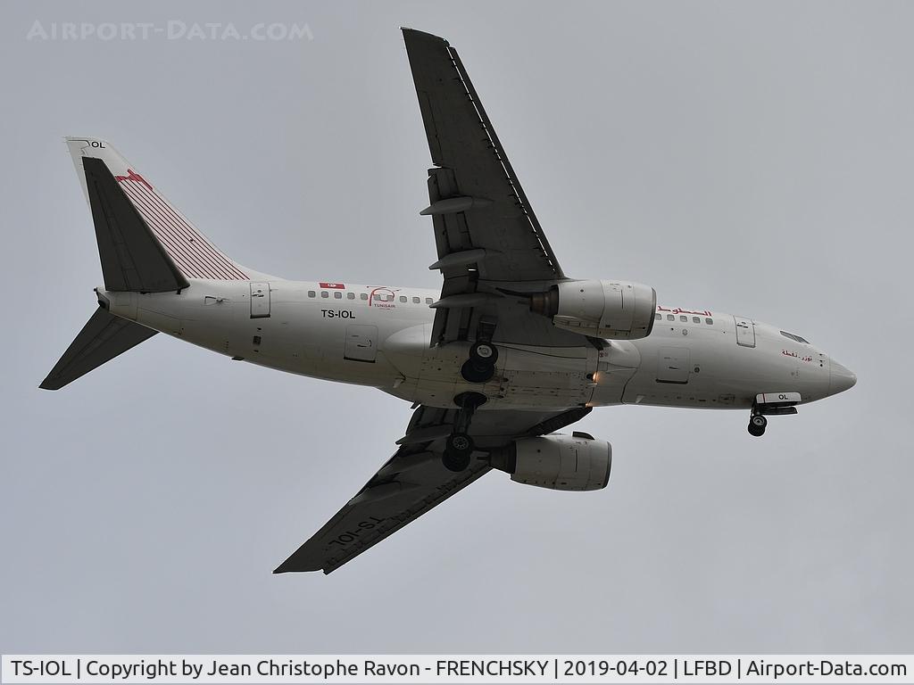 TS-IOL, 1999 Boeing 737-6H3 C/N 29497, TU628 from Tunis Carthage landing runway 23