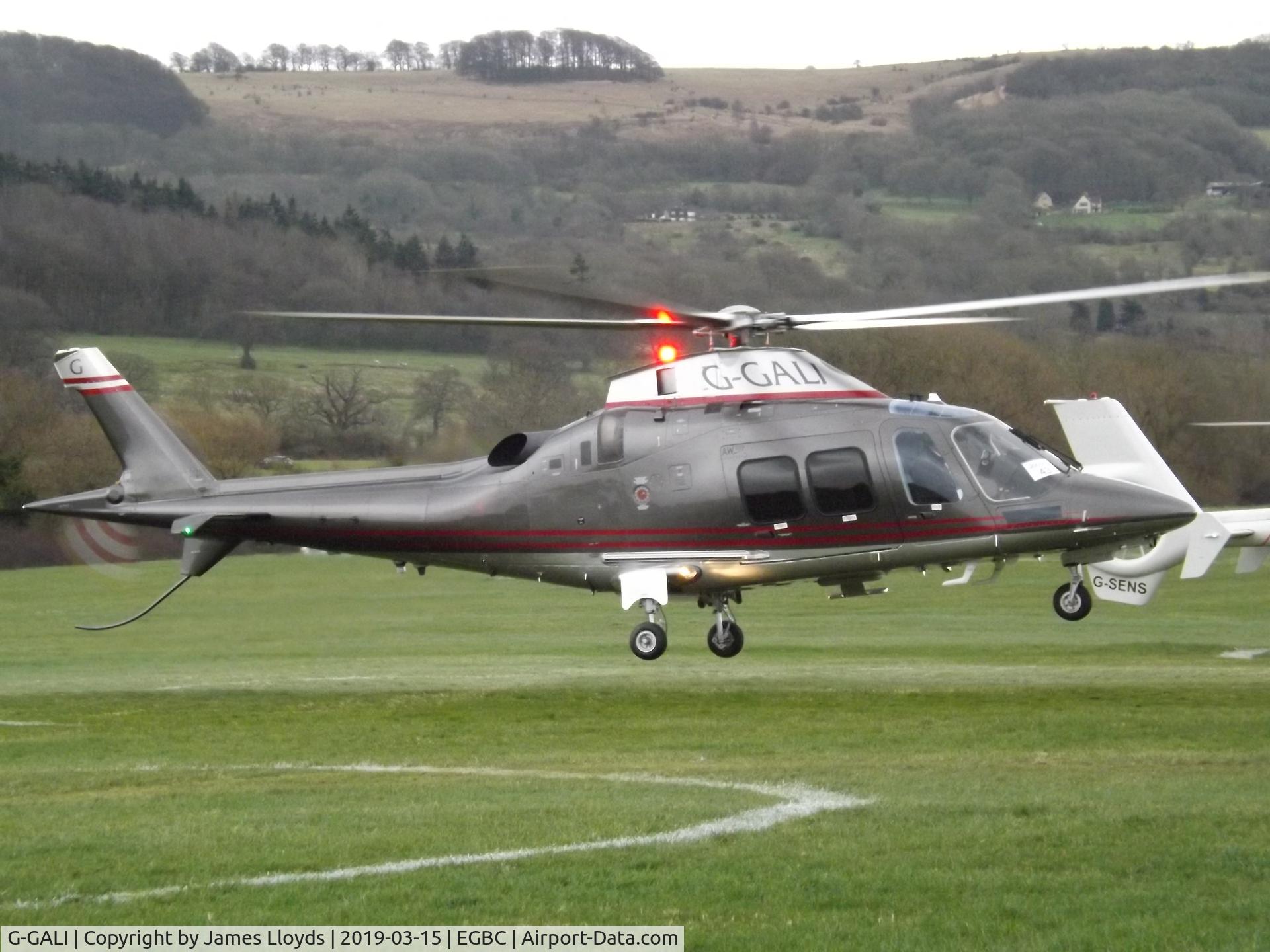 G-GALI, 2015 AgustaWestland AW-109SP GrandNew C/N 22336, At Cheltenham Helipad for the Gold cup