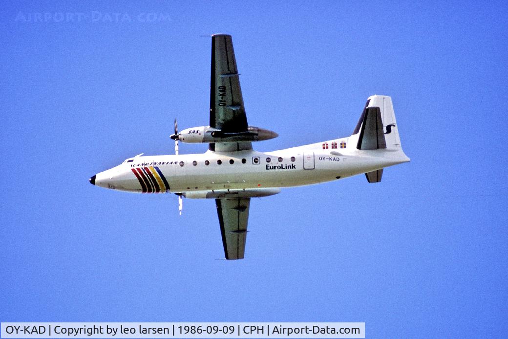 OY-KAD, 1969 Fokker F.27-600 Friendship C/N 10420, Copenhagen Kastrup T/O 9.9.1986
