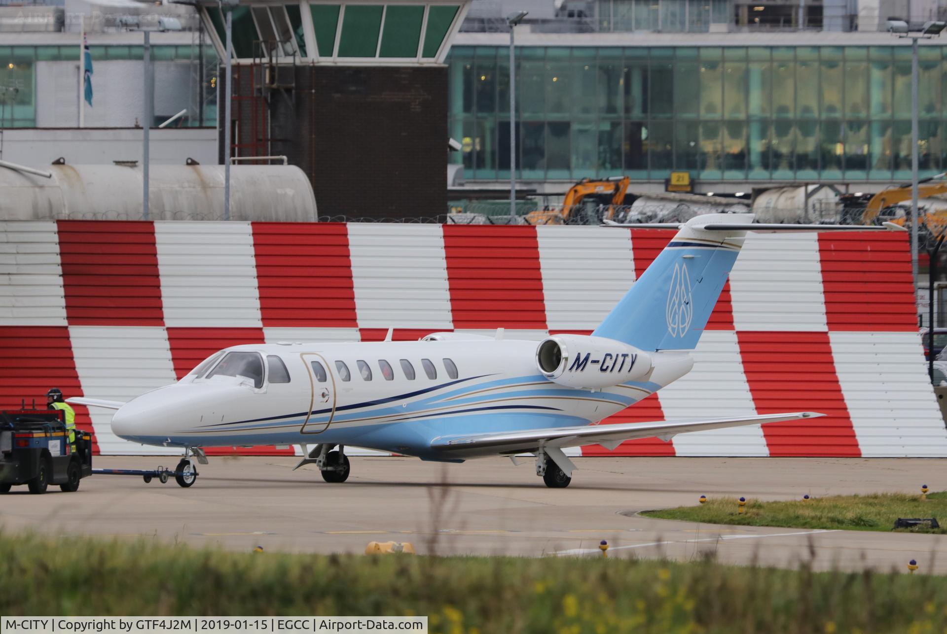 M-CITY, 2018 Cessna 525B CitationJet CJ3 C/N 525B-0557, M-CITY at Manchester 15.1.19