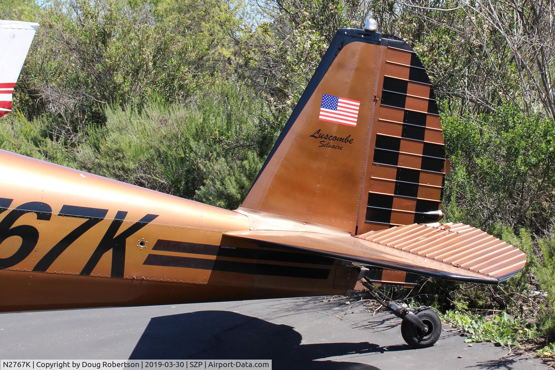 N2767K, 1947 Luscombe 8E Silvaire C/N 5494, 1947 Luscombe 8E SILVAIRE, Continental C85 85 Hp, tail section of entire aircraft painted over original all-aluminum finish