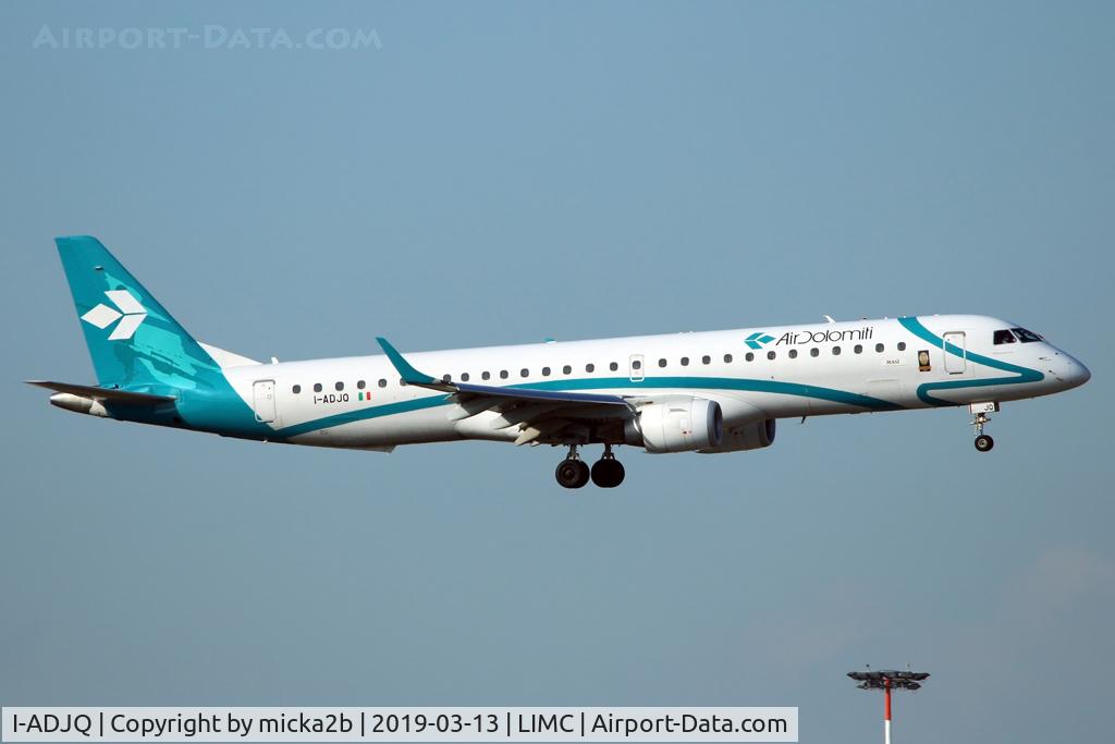 I-ADJQ, 2012 Embraer 195LR (ERJ-190-200LR) C/N 19000587, Landing